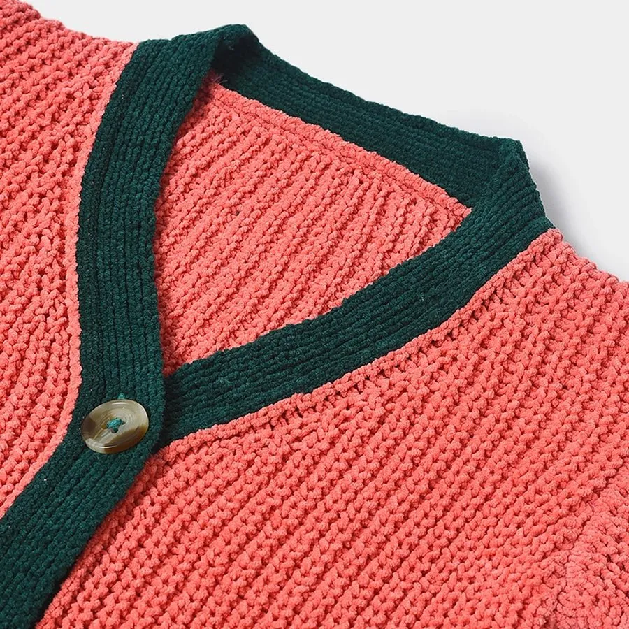 Misty Shell Pink Knitted Cardigan