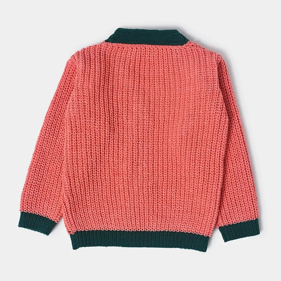 Misty Shell Pink Knitted Cardigan