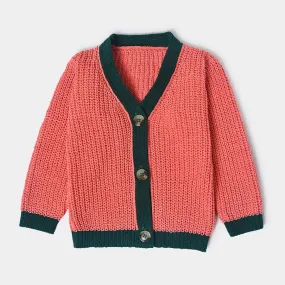 Misty Shell Pink Knitted Cardigan