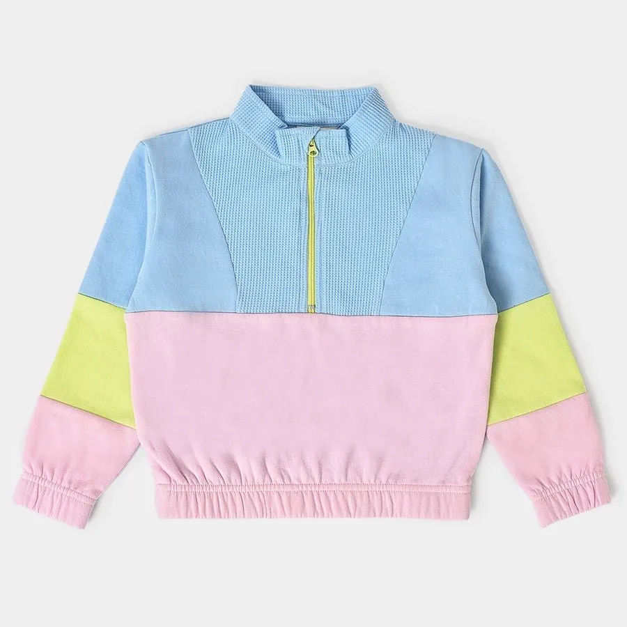 Misty Sky Blue Sweatshirt With Pajama  Set