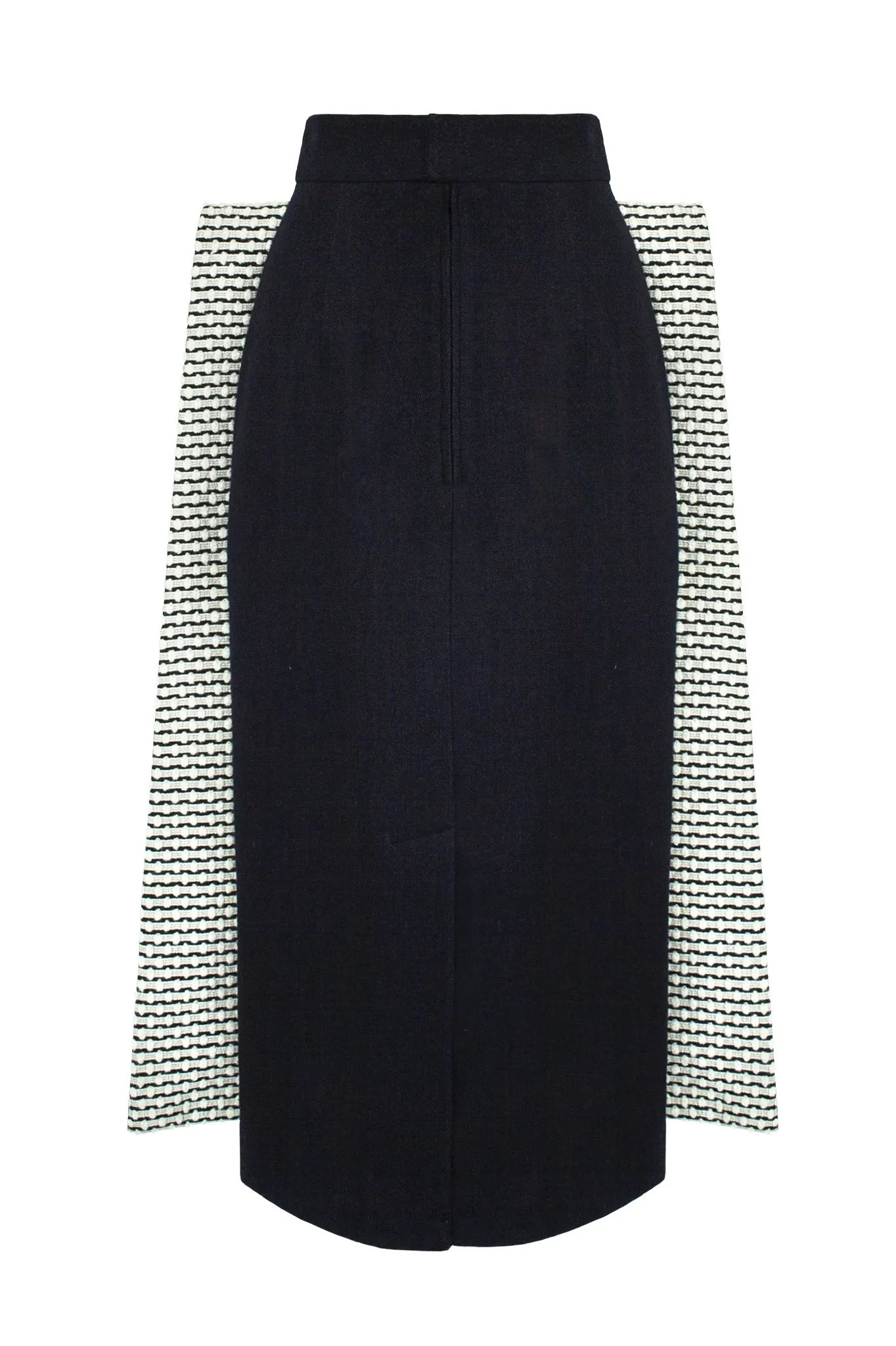 Navy & Cream Wool "Rhombus" Skirt