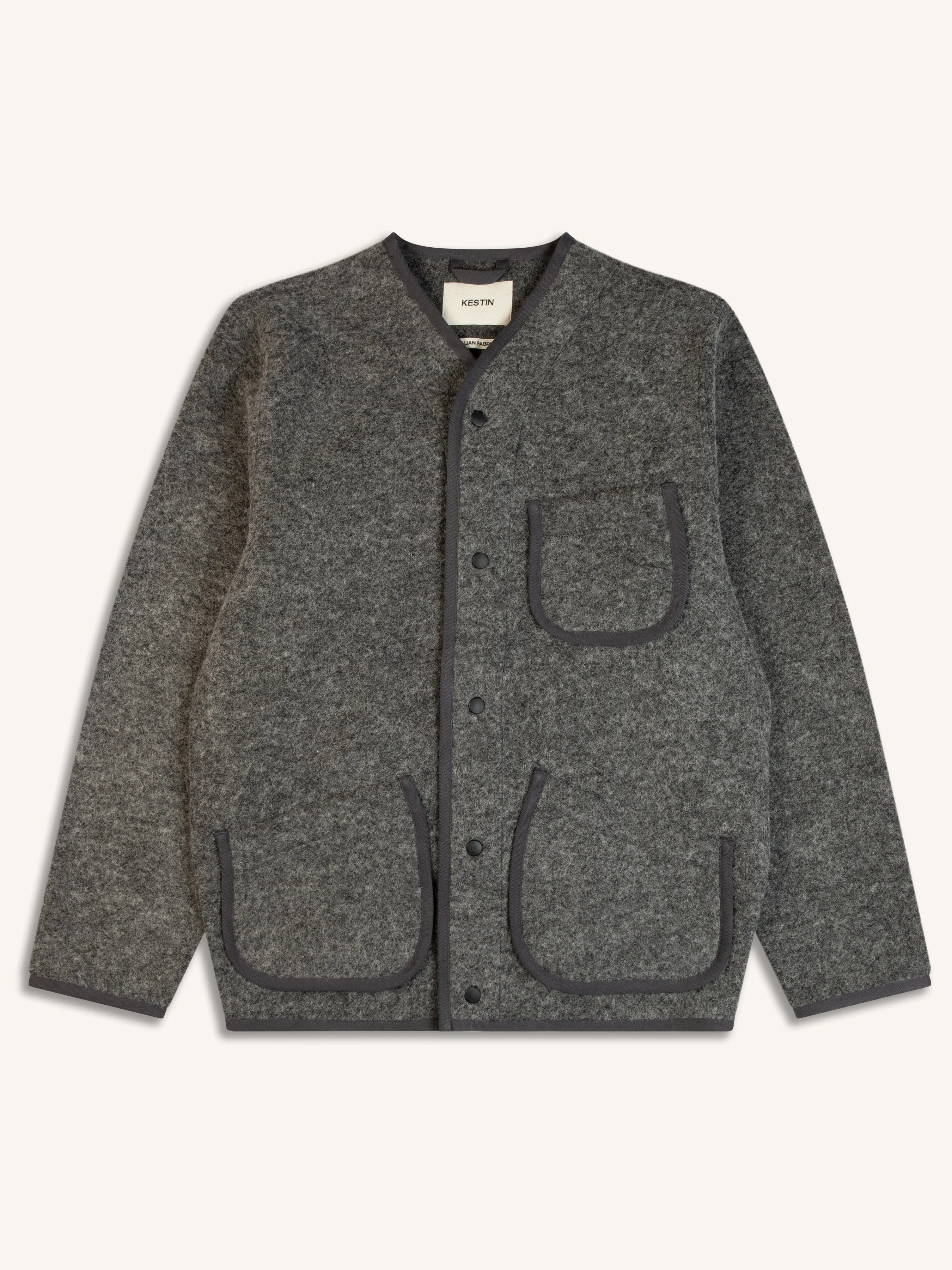 Neist Cardigan In Grey Italian Wool