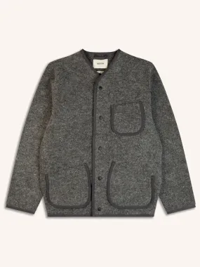 Neist Cardigan In Grey Italian Wool