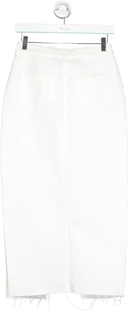 New Look White Denim Skirt UK 8