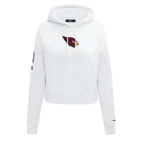 NFL ARIZONA CARDINALS CLASSIC WOMEN'S CROPPED FLC PO HOODIE (WHITE)