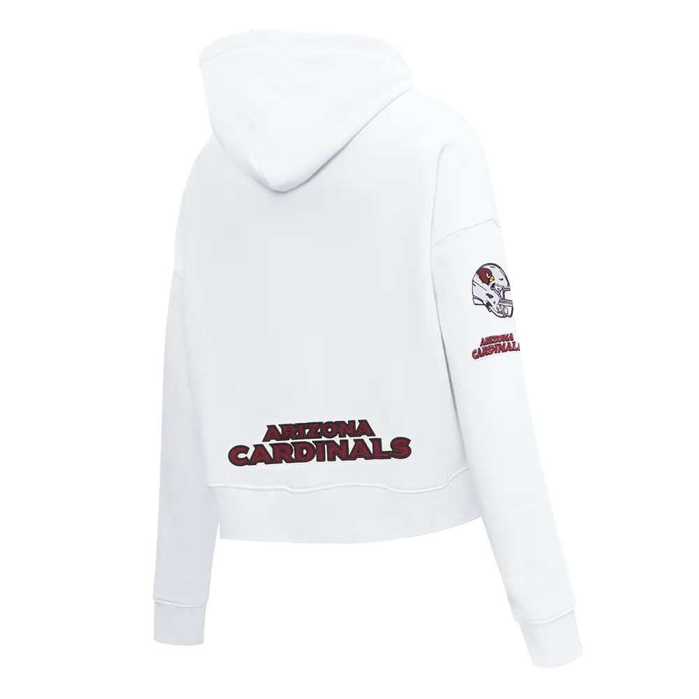 NFL ARIZONA CARDINALS CLASSIC WOMEN'S CROPPED FLC PO HOODIE (WHITE)