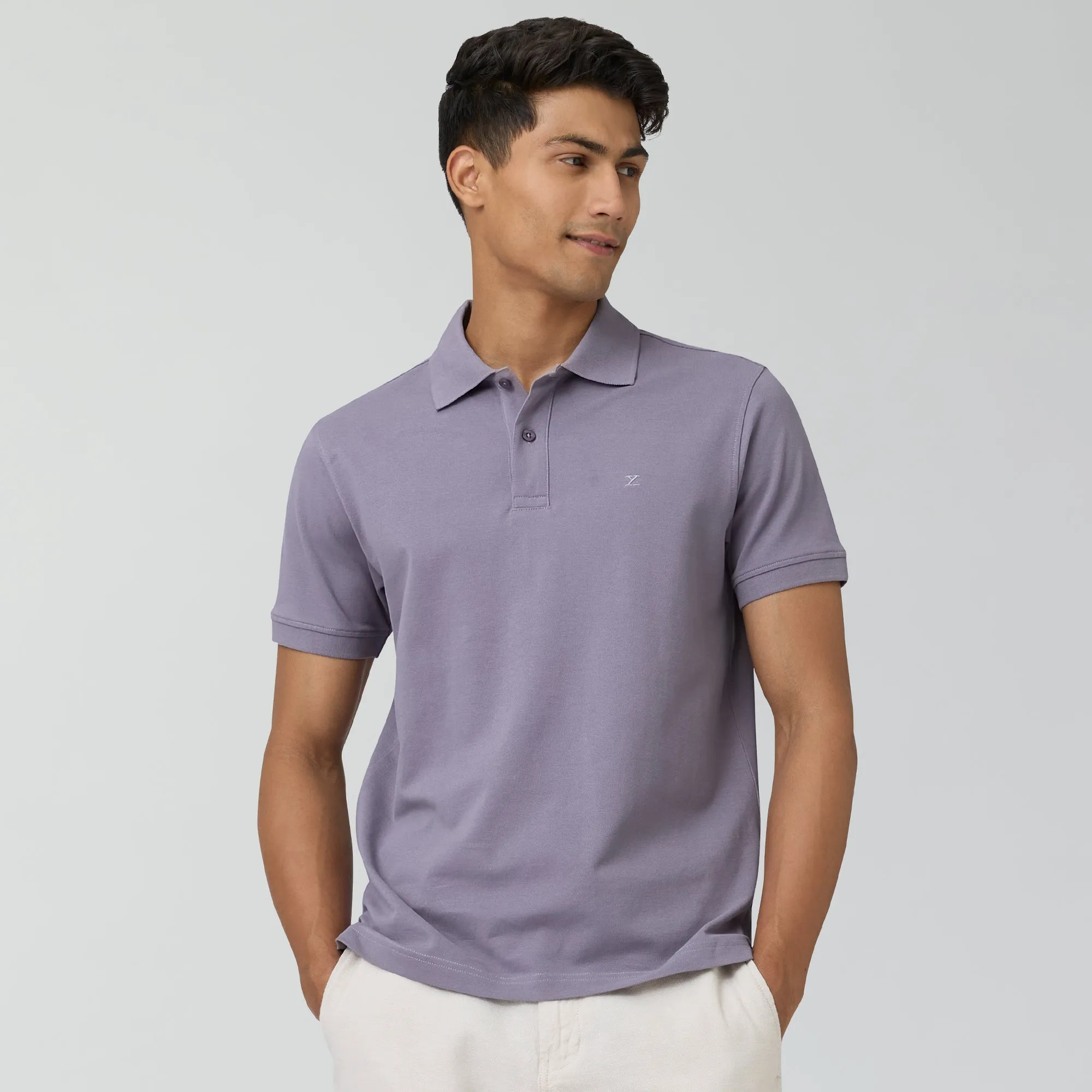 Nova Combed Cotton Polo T-shirts Misty Lilac