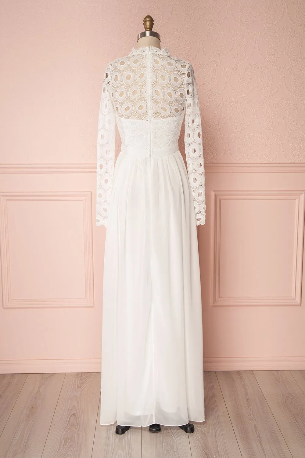 Orama | Ivory Mesh Gown