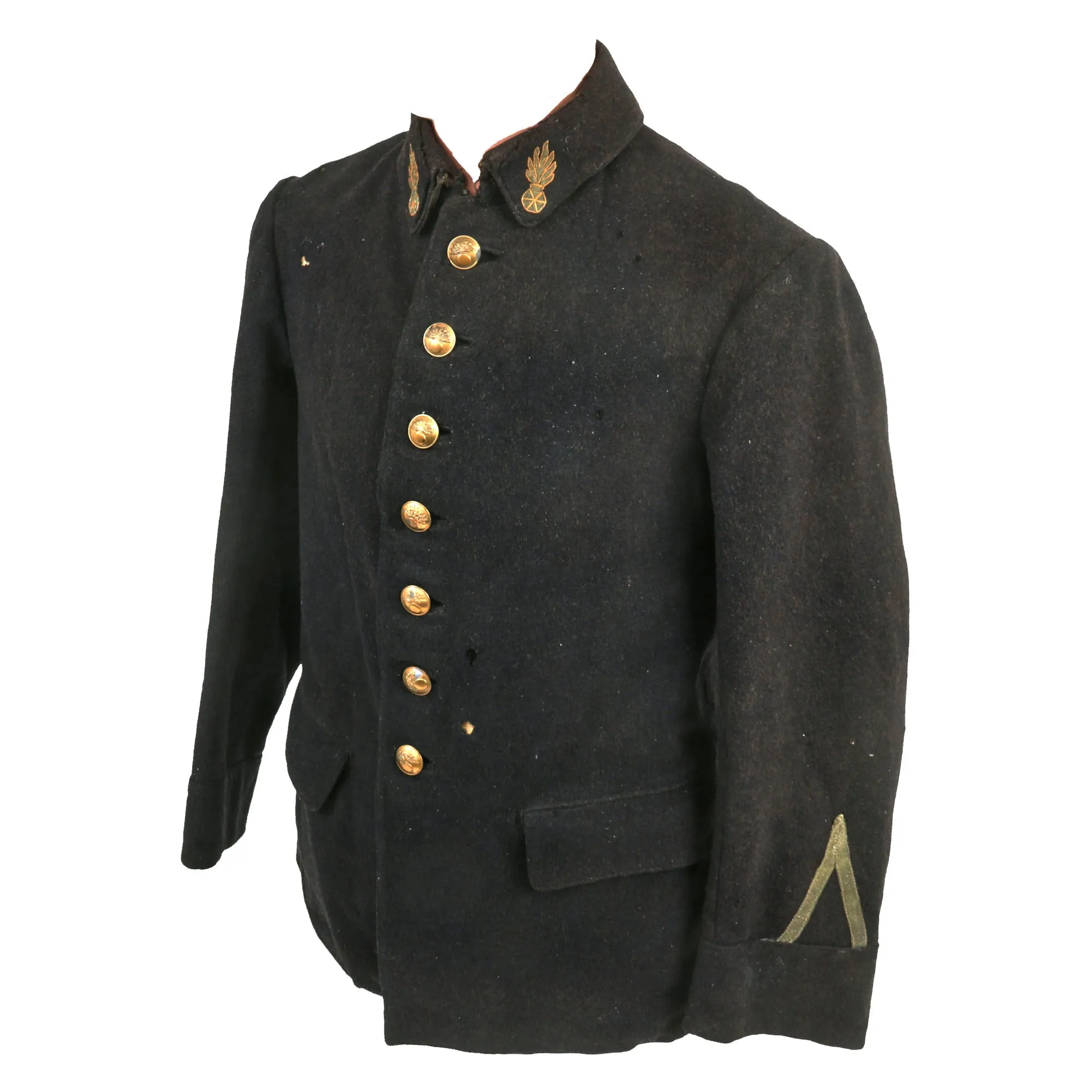 Original French WWI Rare First Model Colonial Troops (Tiraullieurs) Dark Blue Tunic - Only Worn For 1 Year