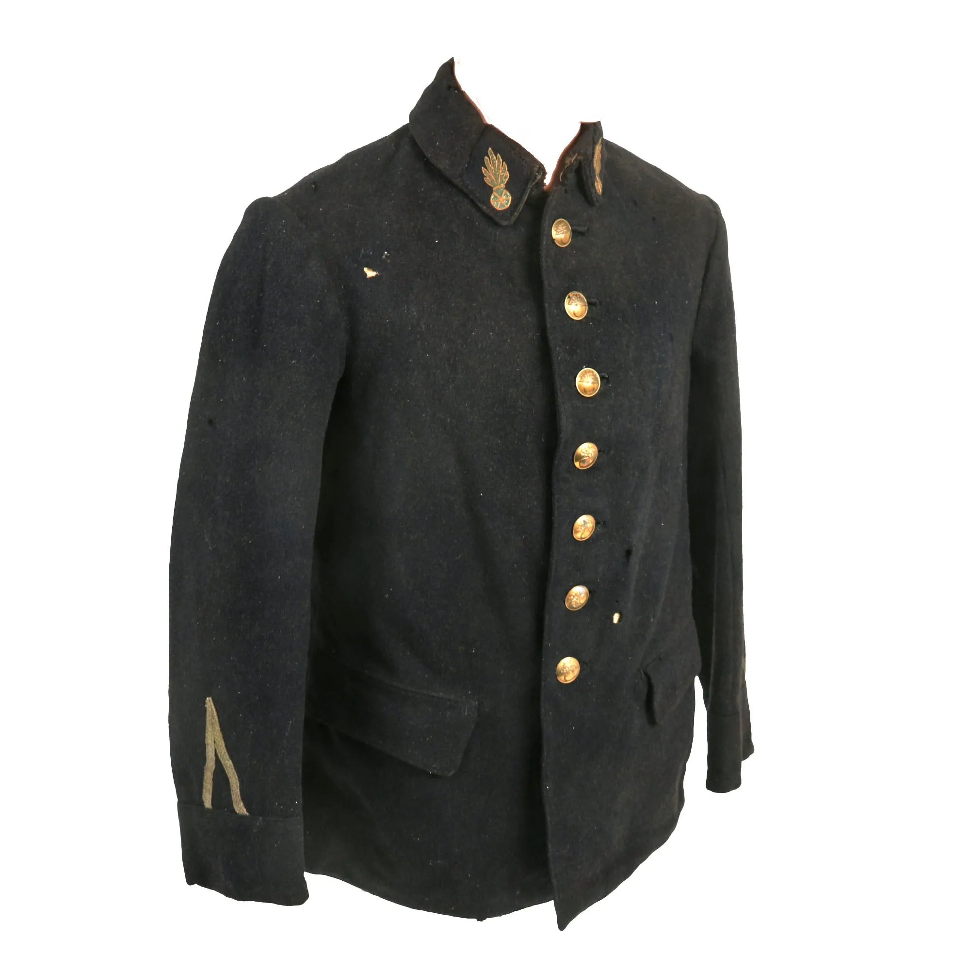 Original French WWI Rare First Model Colonial Troops (Tiraullieurs) Dark Blue Tunic - Only Worn For 1 Year