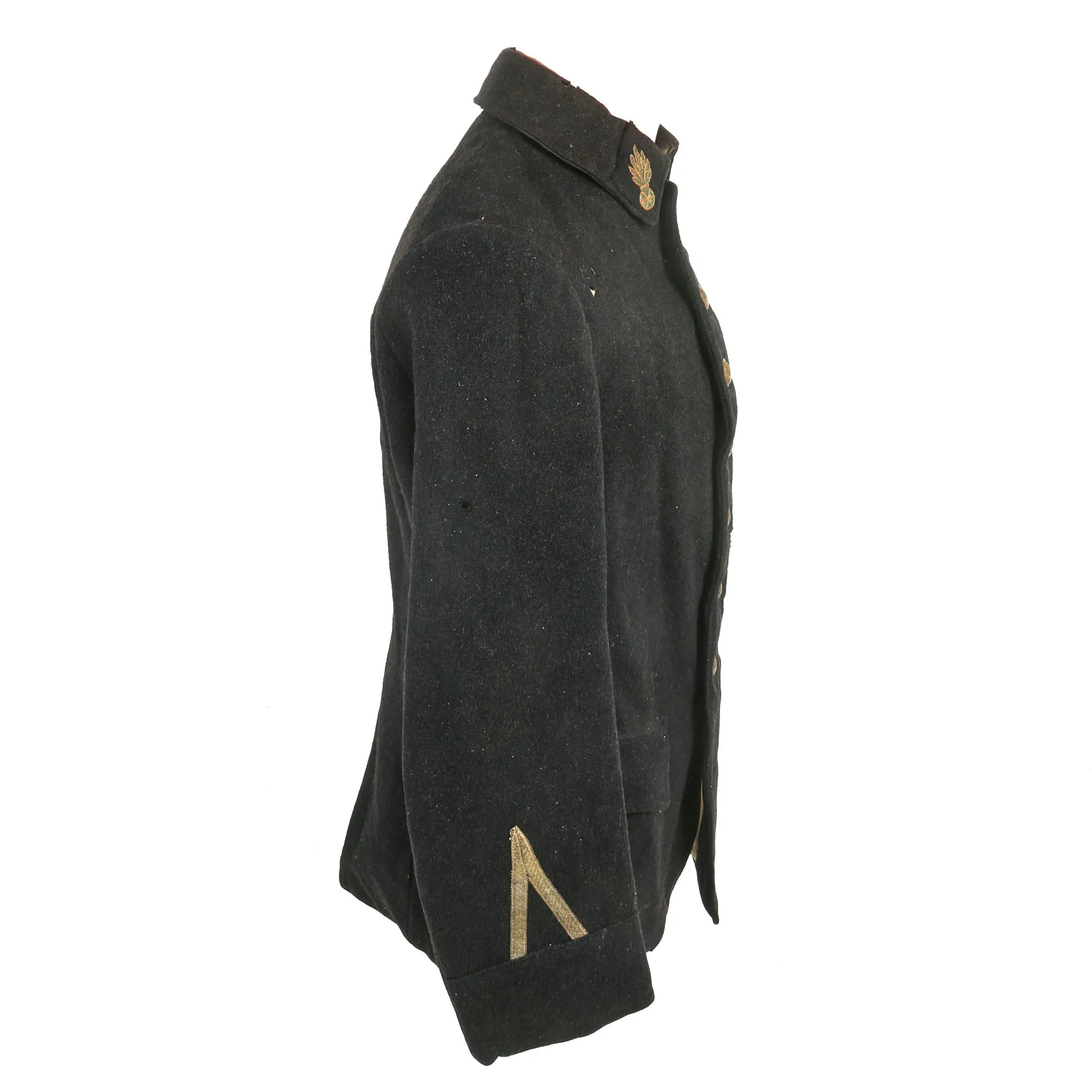 Original French WWI Rare First Model Colonial Troops (Tiraullieurs) Dark Blue Tunic - Only Worn For 1 Year