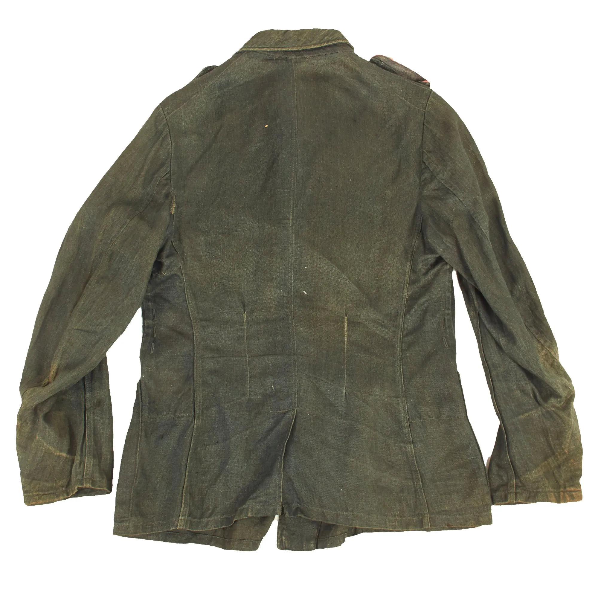 Original German WWII Heer Army Panzer Enlisted HBT Drilljacke Tunic with Early Pattern Insignia - dated 1941