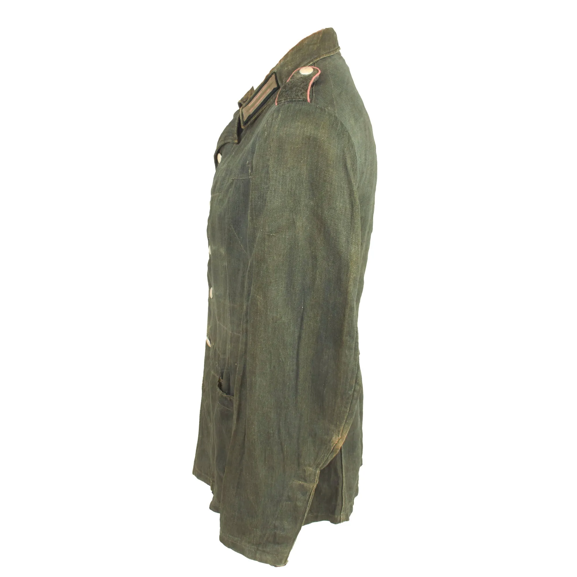 Original German WWII Heer Army Panzer Enlisted HBT Drilljacke Tunic with Early Pattern Insignia - dated 1941