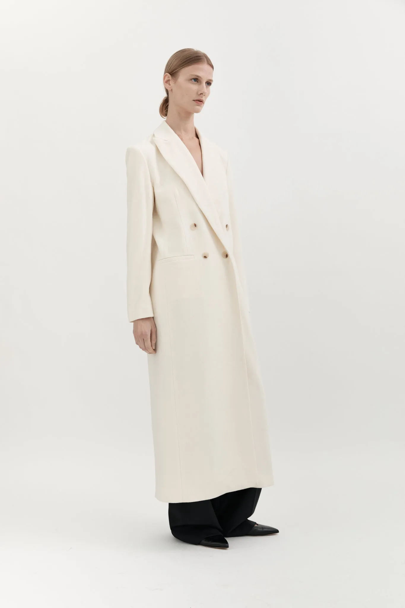 PERNIELLE WOOL COAT - CREME