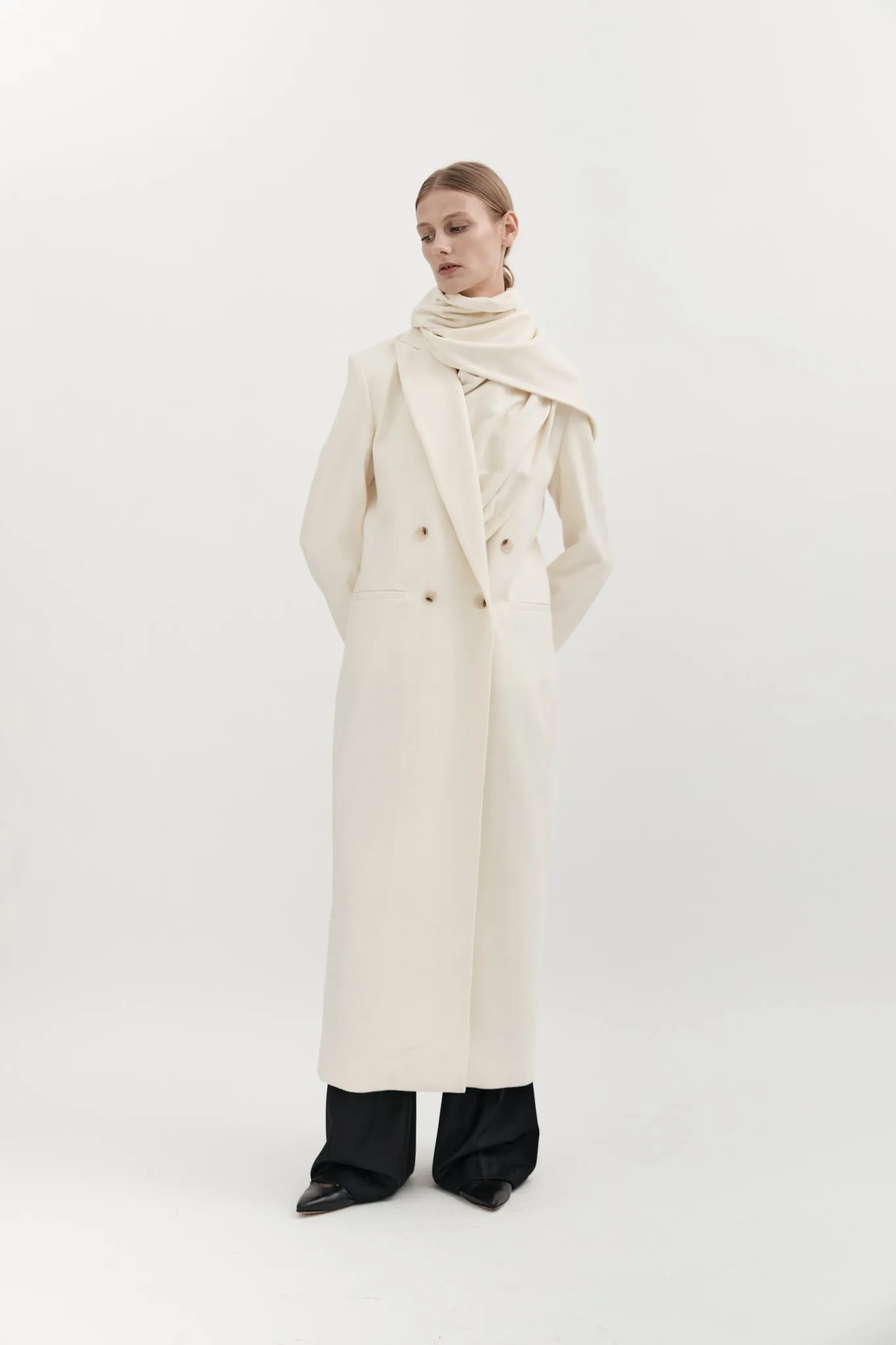 PERNIELLE WOOL COAT - CREME