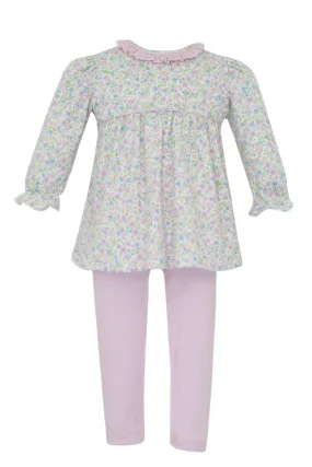 Petit Bebe Linda Pink & Blue Liberty Floral Knit Tunic Set L/S 406N-MF24 5108