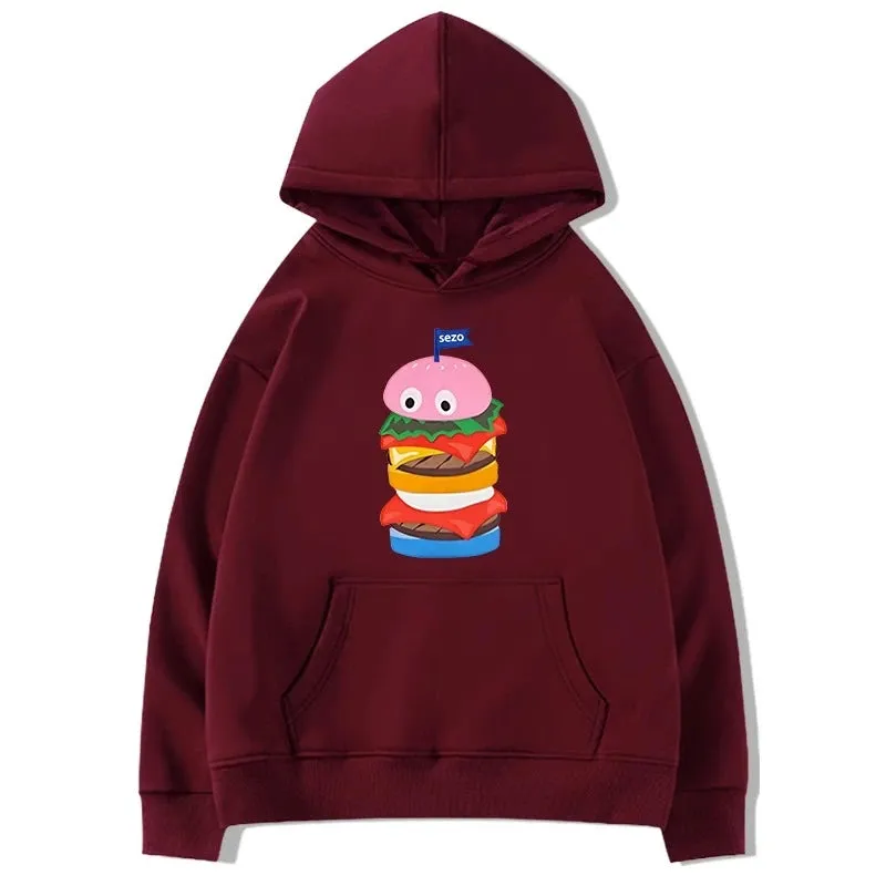 Pink Winter Pullover Hooded Sweatshirts Loose Casual O-neck Printing Fashion Sweet Women‘s Hoodies Basic Office Ladies