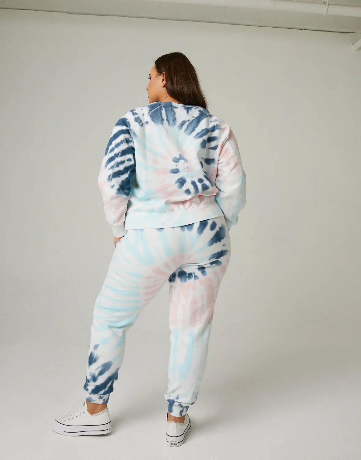 Plus Size Tie Dye Fleece Joggers