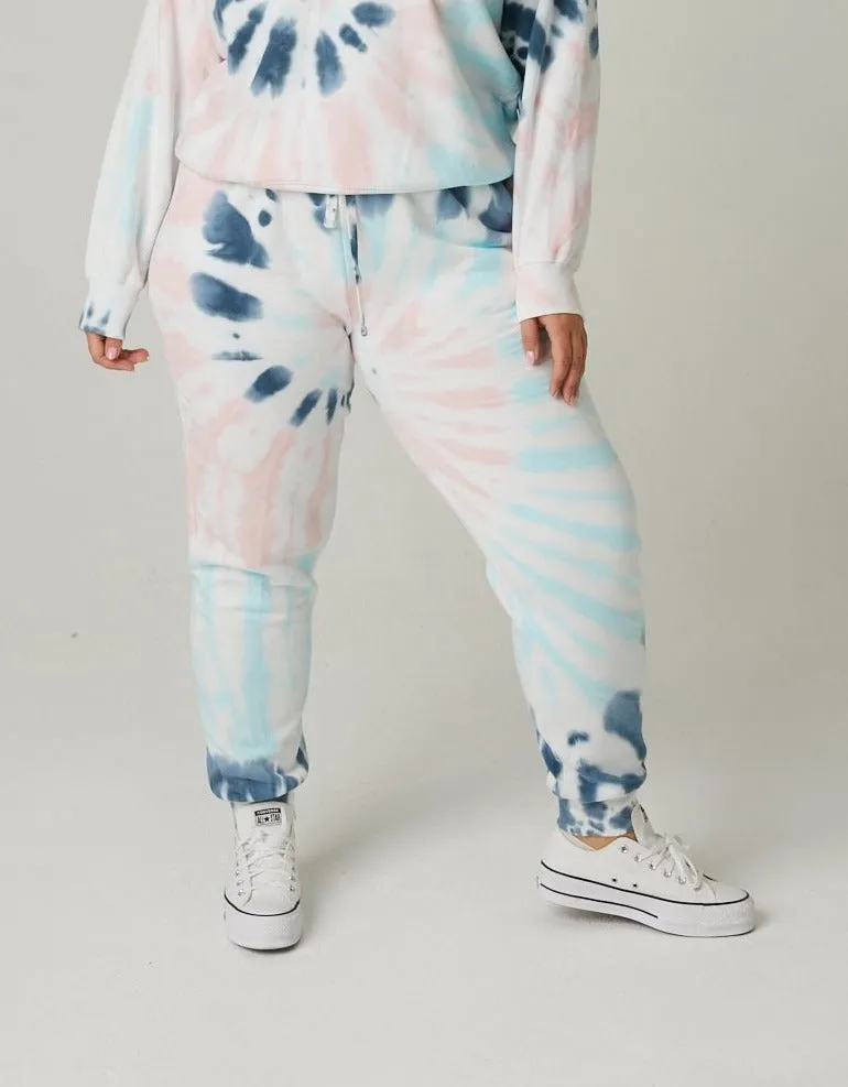 Plus Size Tie Dye Fleece Joggers