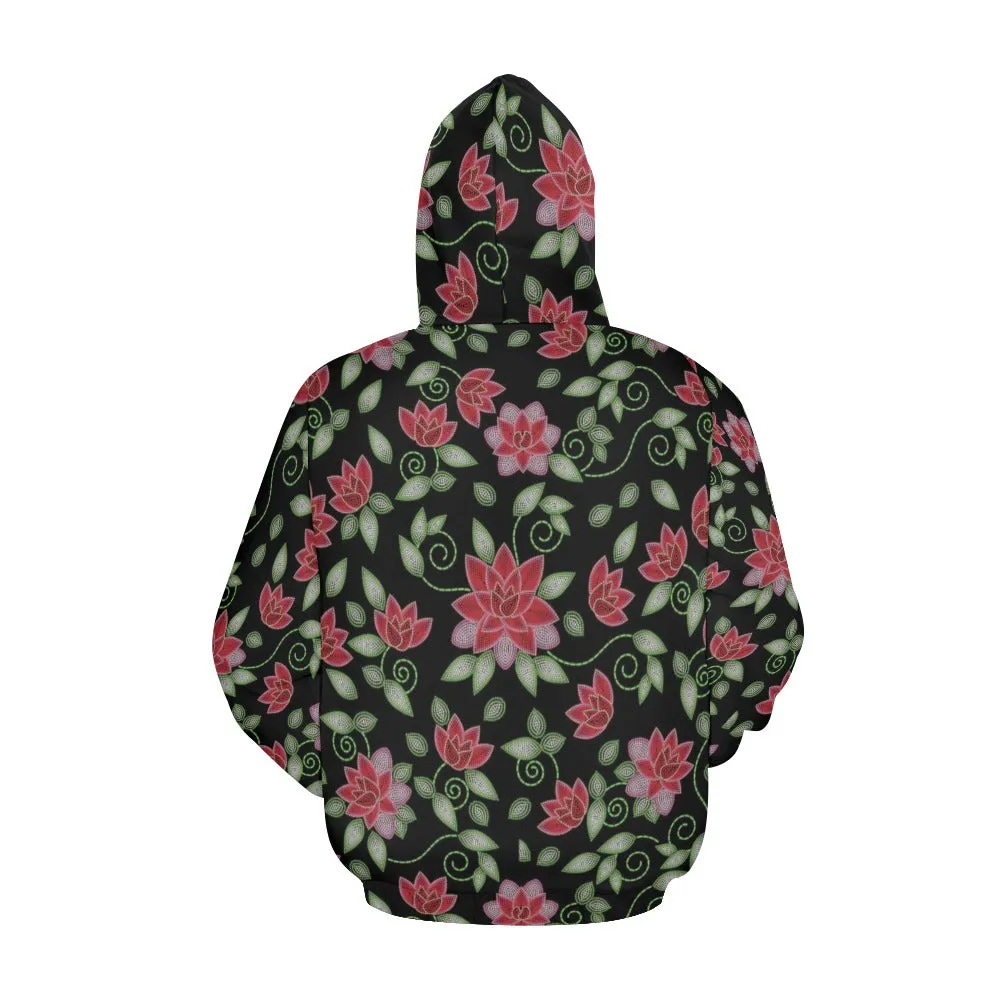 Red Beaded Rose Hoodie for Men (USA Size)