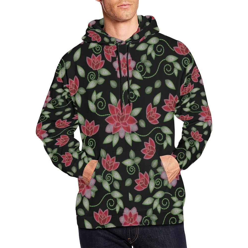 Red Beaded Rose Hoodie for Men (USA Size)