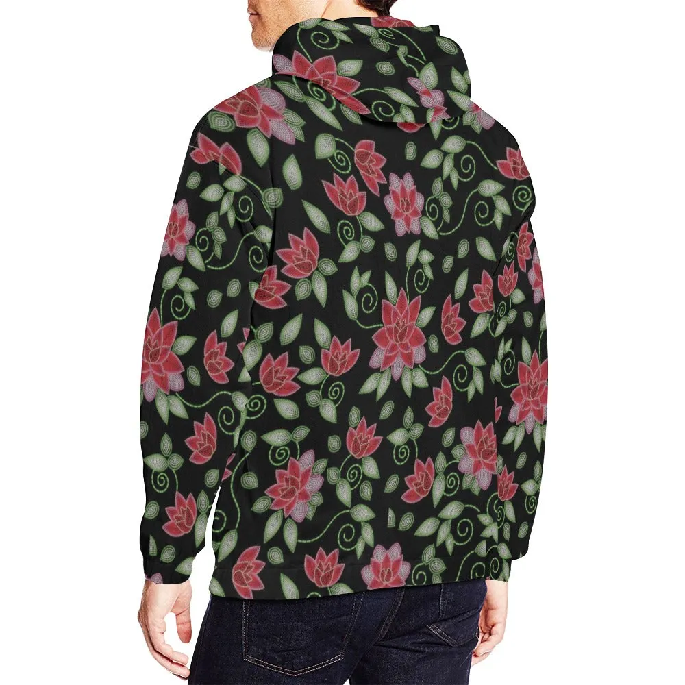 Red Beaded Rose Hoodie for Men (USA Size)