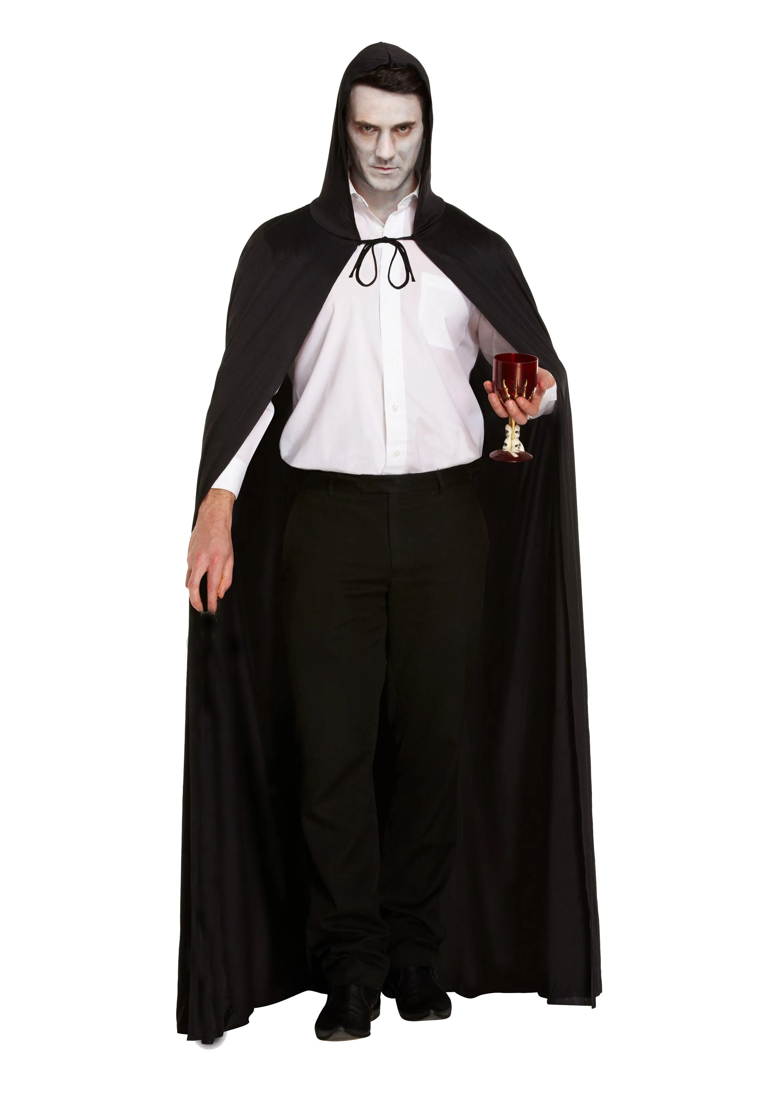 Reversible Cape Dracula Glasses Vampire Wig White Fangs Halloween Vampire Dracula Fancy Dress Costume.