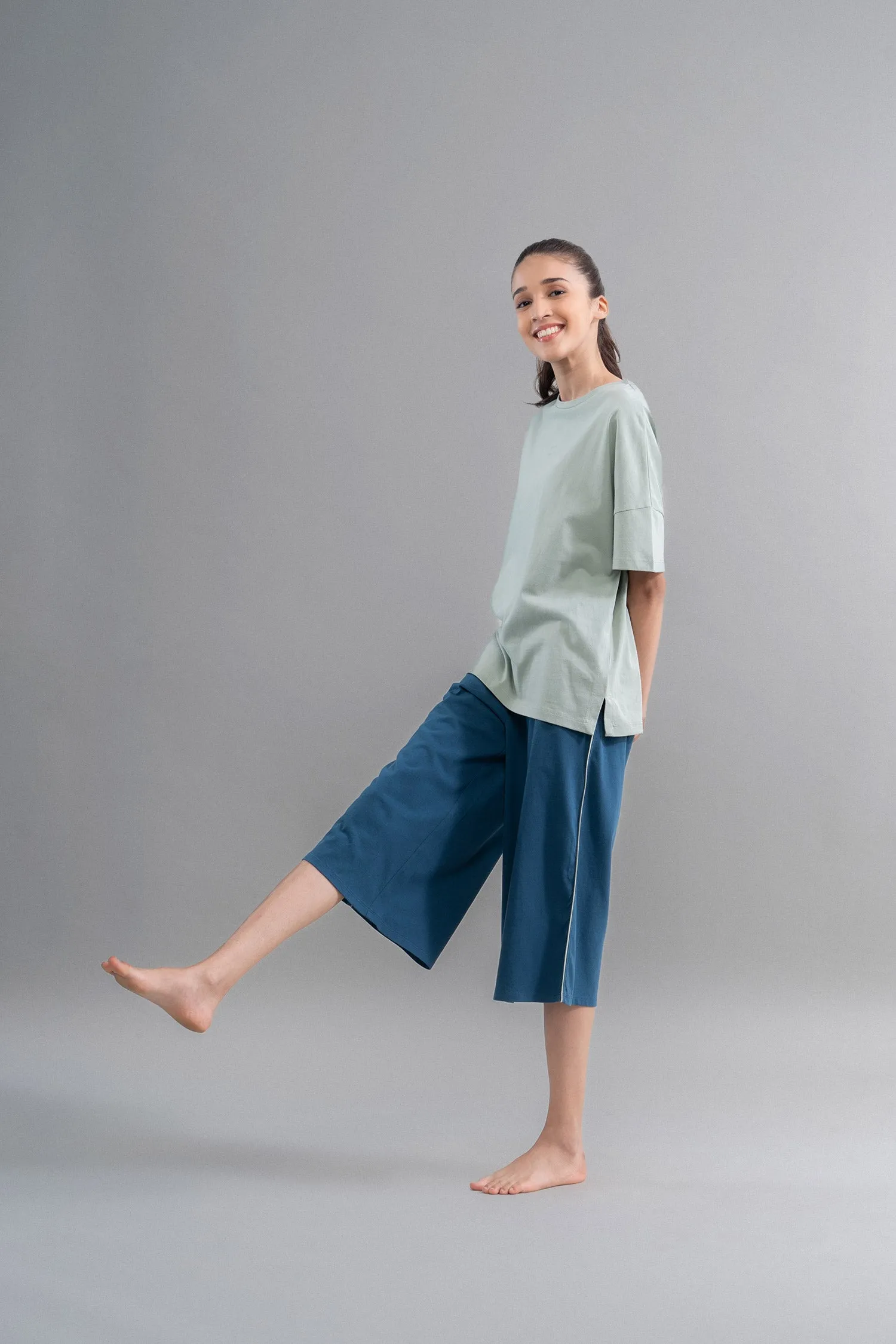 Sage Teal Cotton Culottes