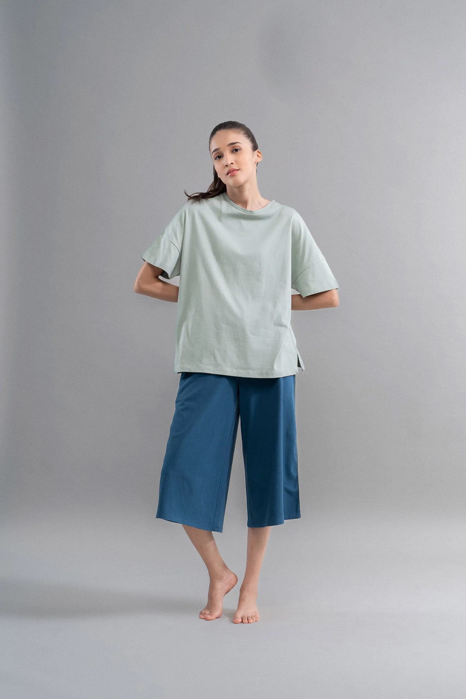 Sage Teal Cotton Culottes