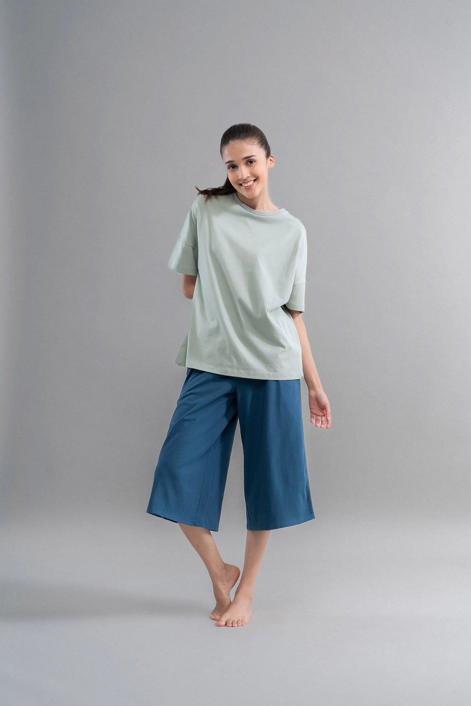 Sage Teal Cotton Culottes