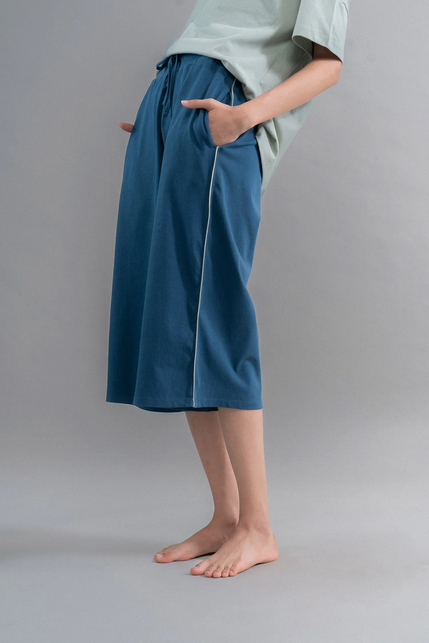 Sage Teal Cotton Culottes