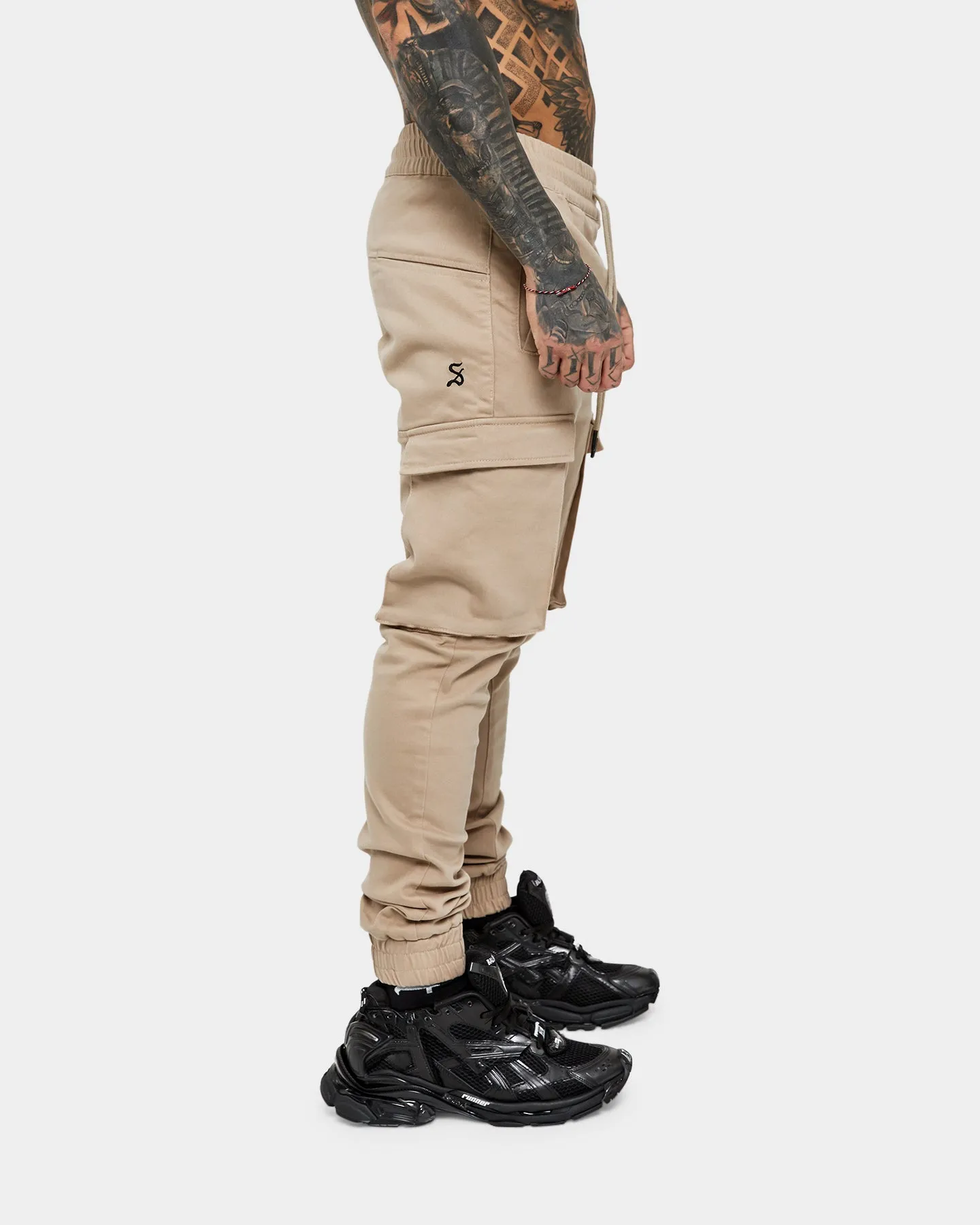 Saint Morta Annex Denim Cargo Joggers Stone