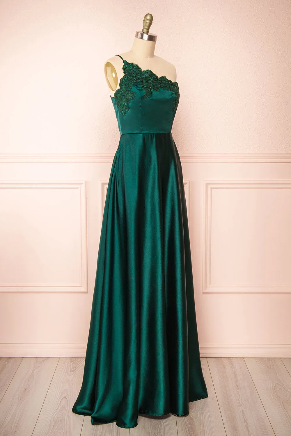 Sheriha | Green Maxi Silky Dress