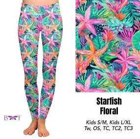 Starfish Floral capris, skorts, and biker shorts with pockets