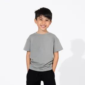 Stormy Grey Bamboo Terry Kids Oversized T-Shirt