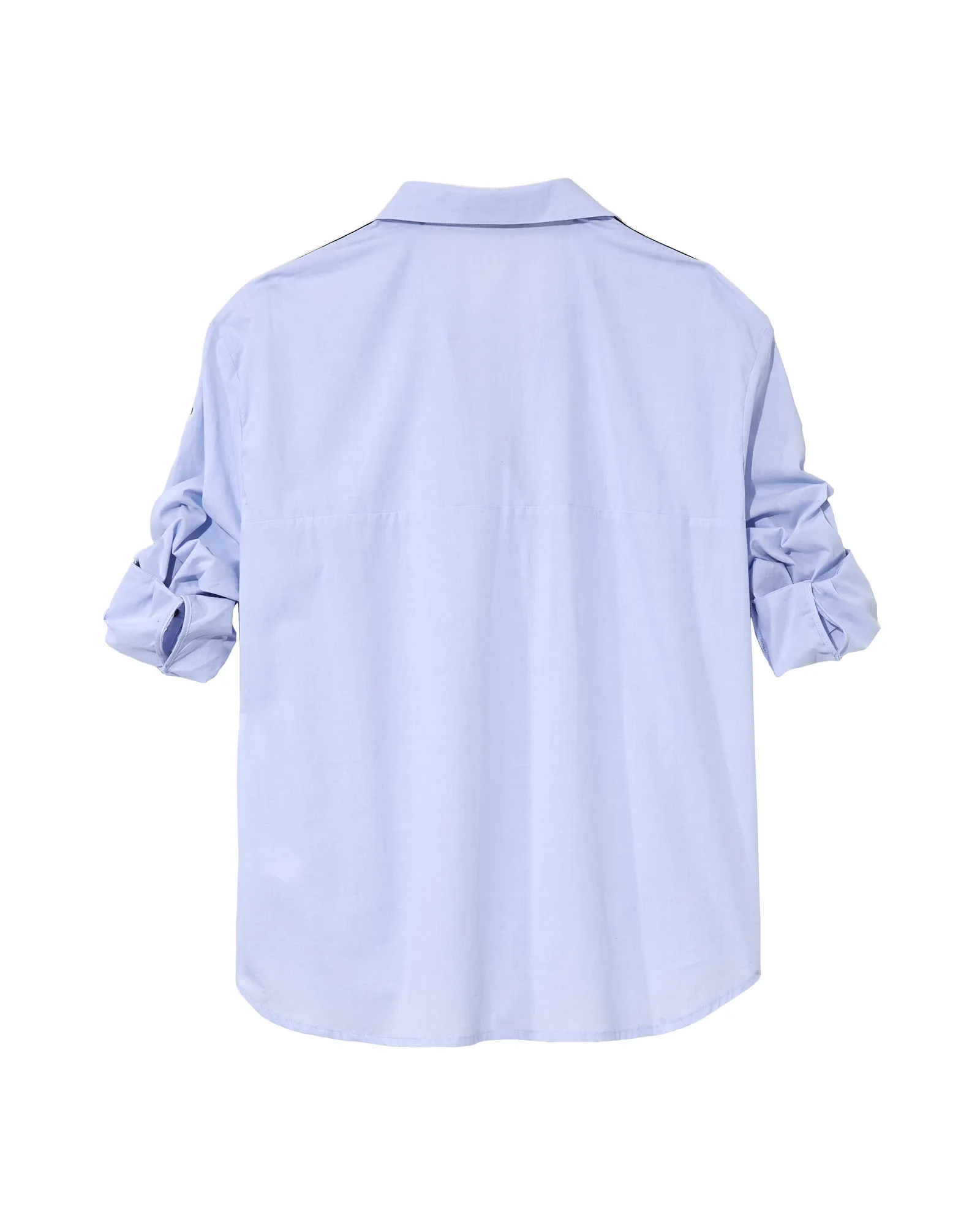 Sydney Cotton Shoulder Stripe Top | Light Blue