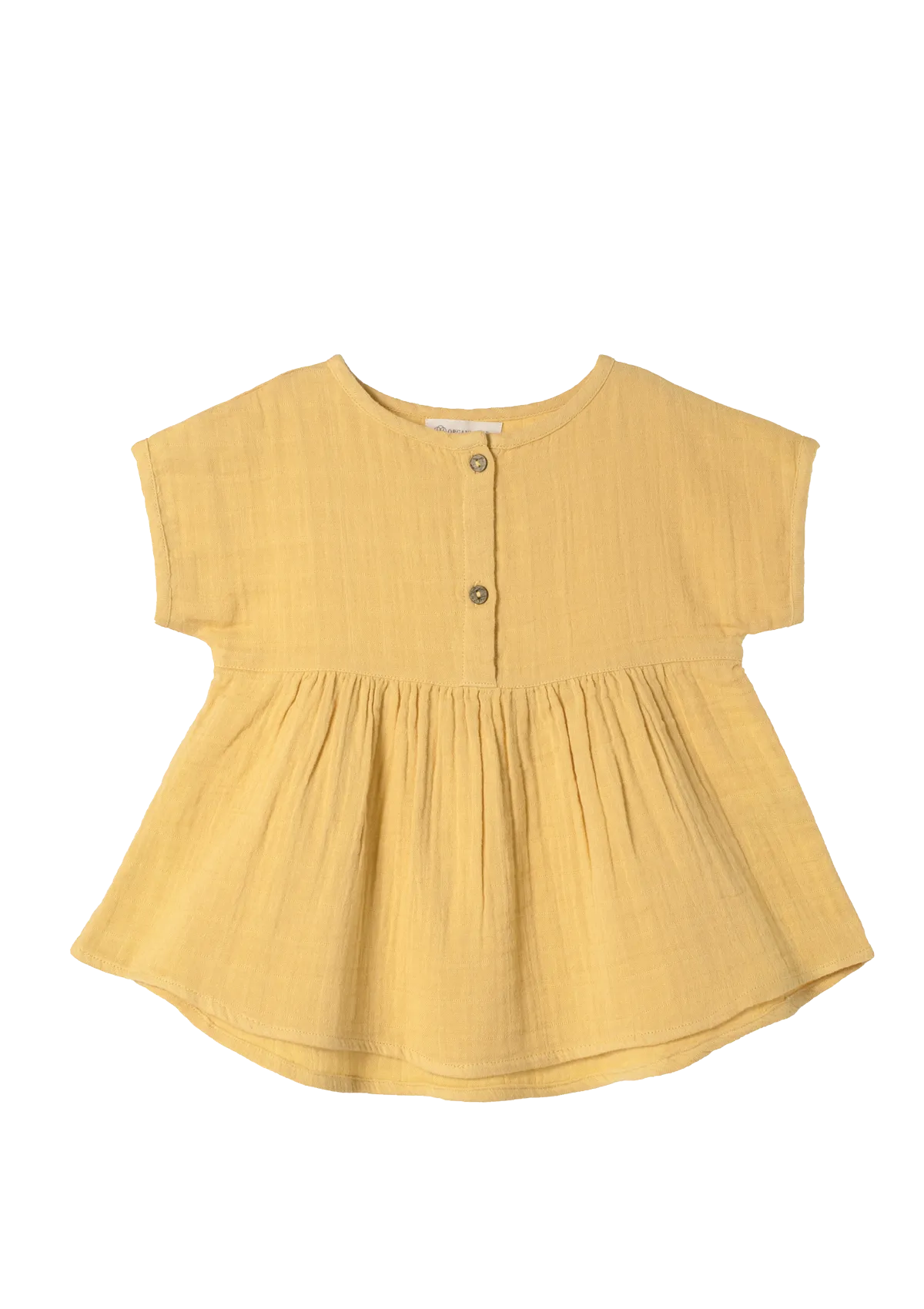 Tunic shirt Play of Colors Sun-Ochre organic muslin