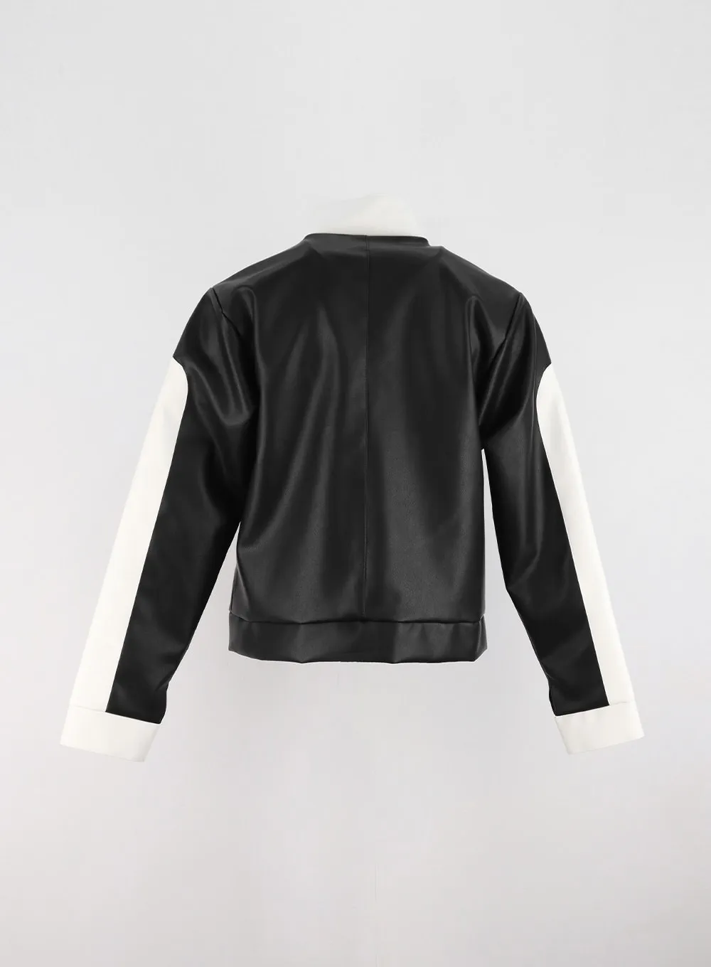 Two-Tone Faux Leather Jacket IO326