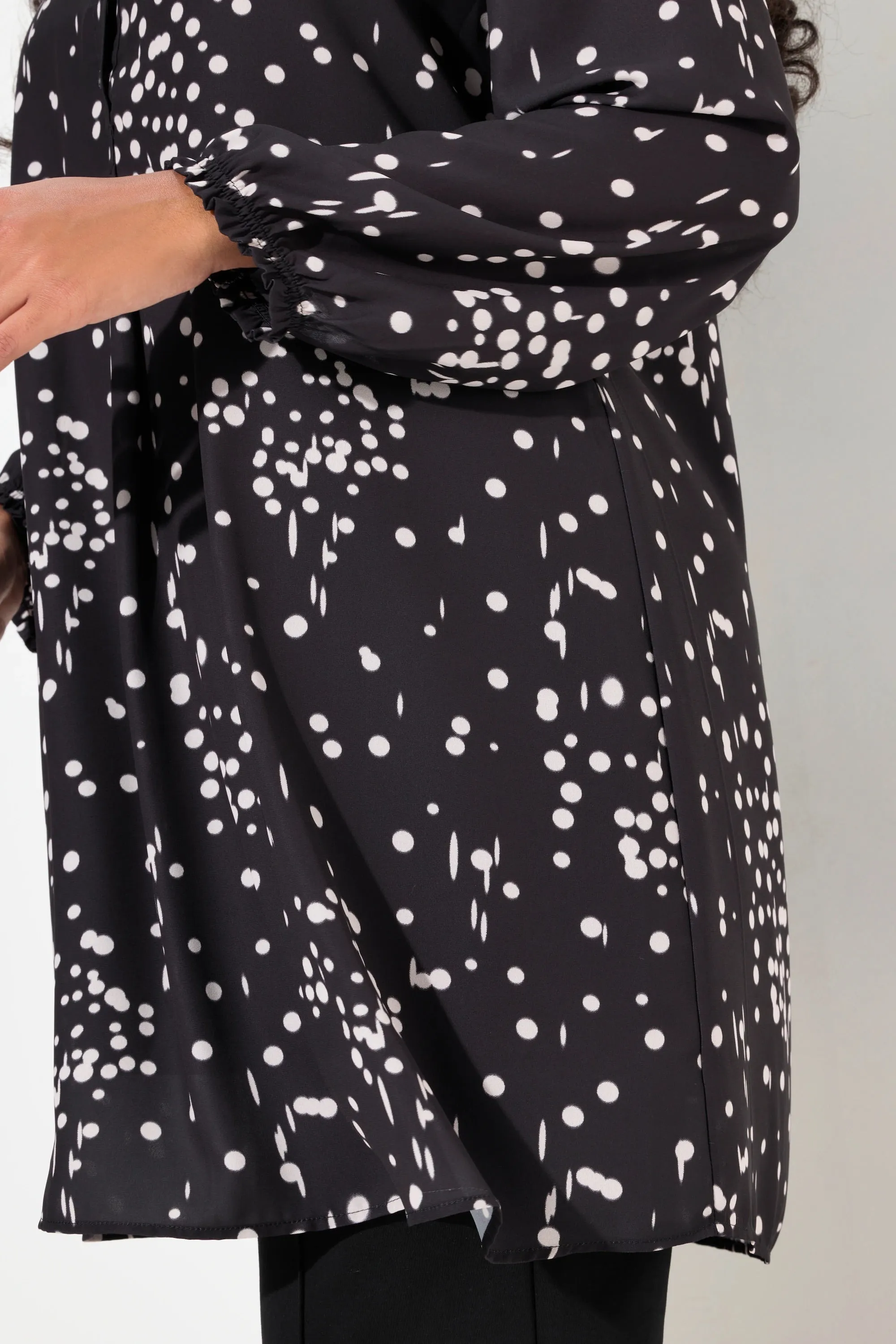 Ulla Popken Polka Dot Tunic in Black