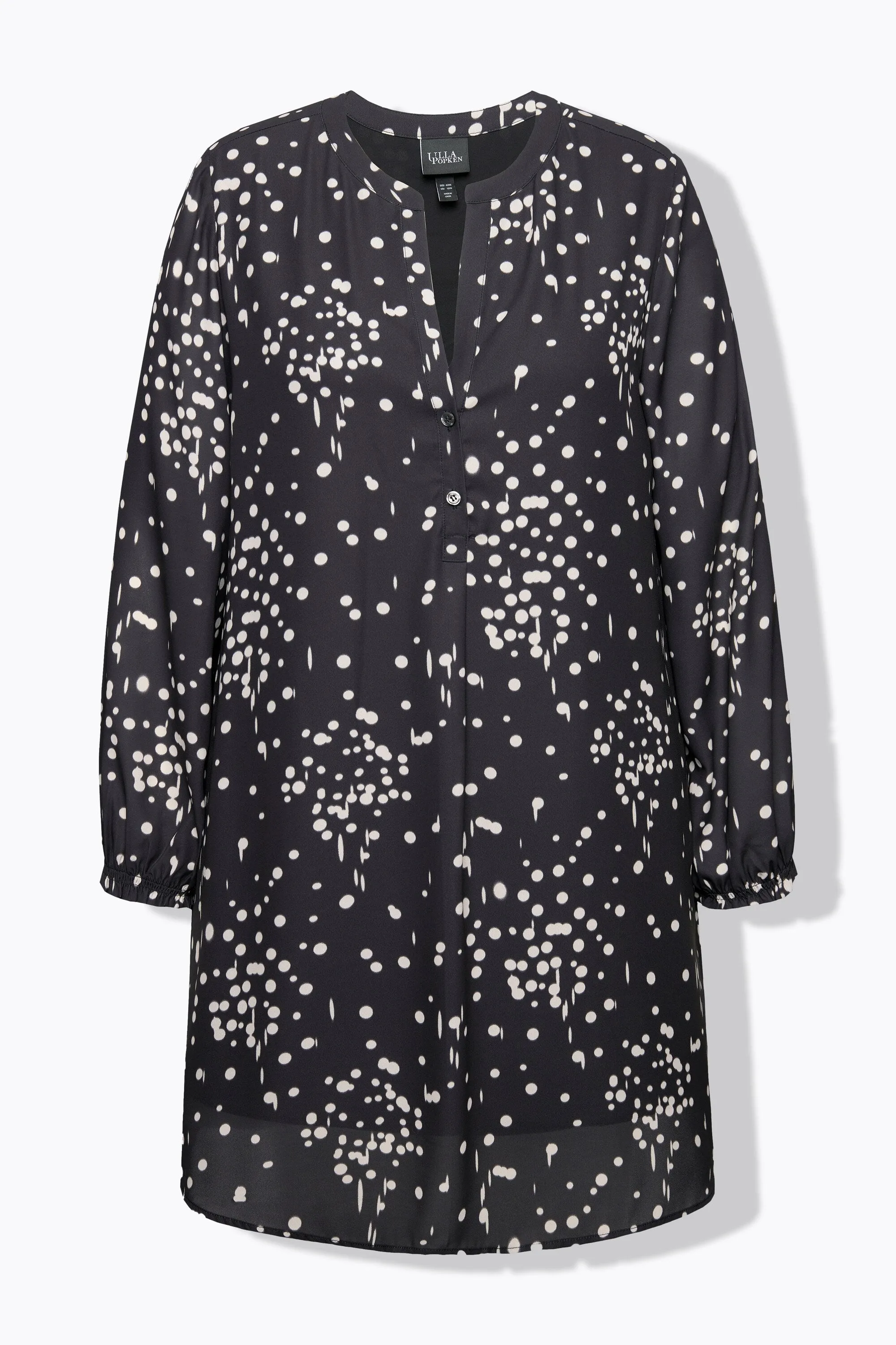 Ulla Popken Polka Dot Tunic in Black