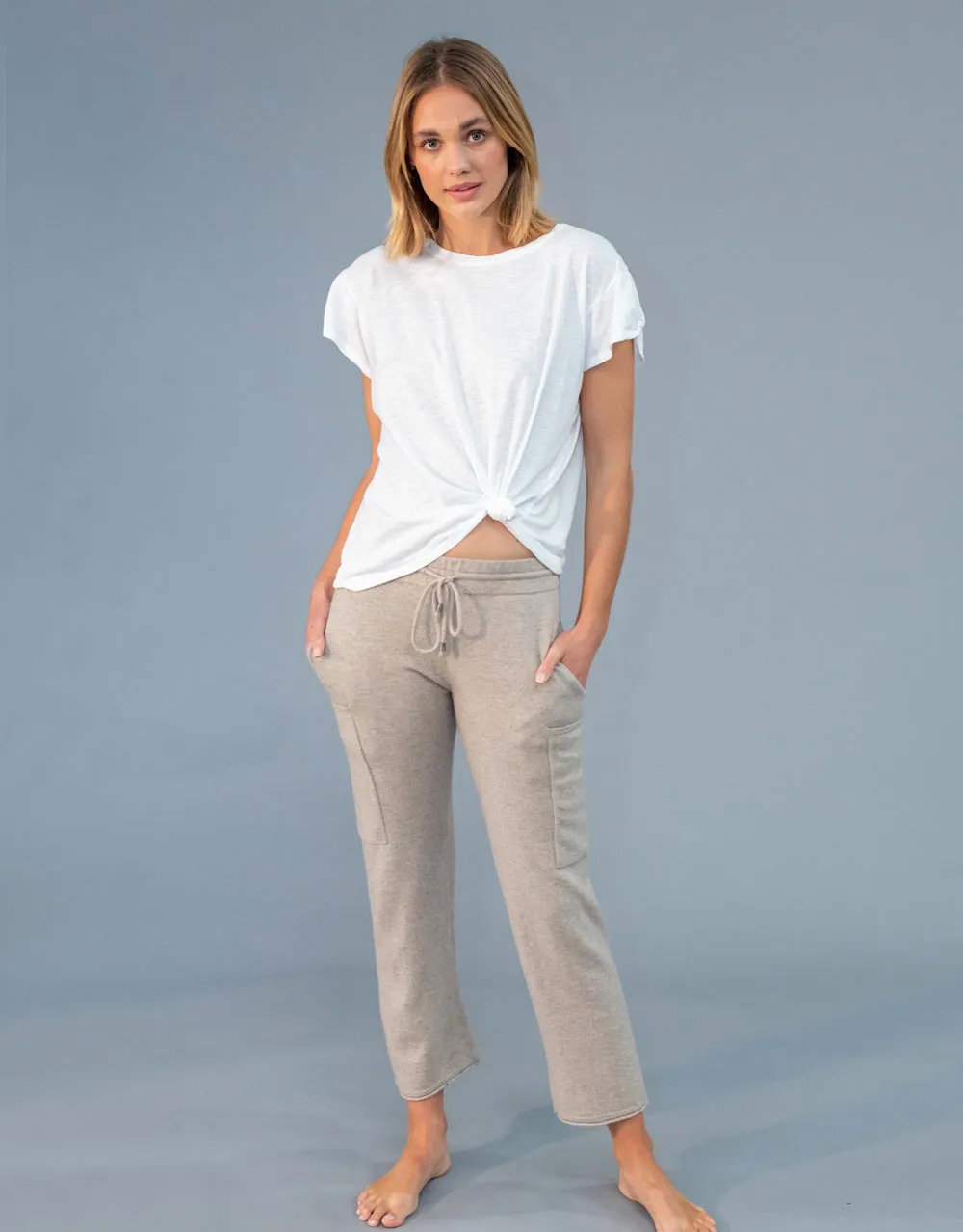 Un-Dyed Cargo Pants in Stone