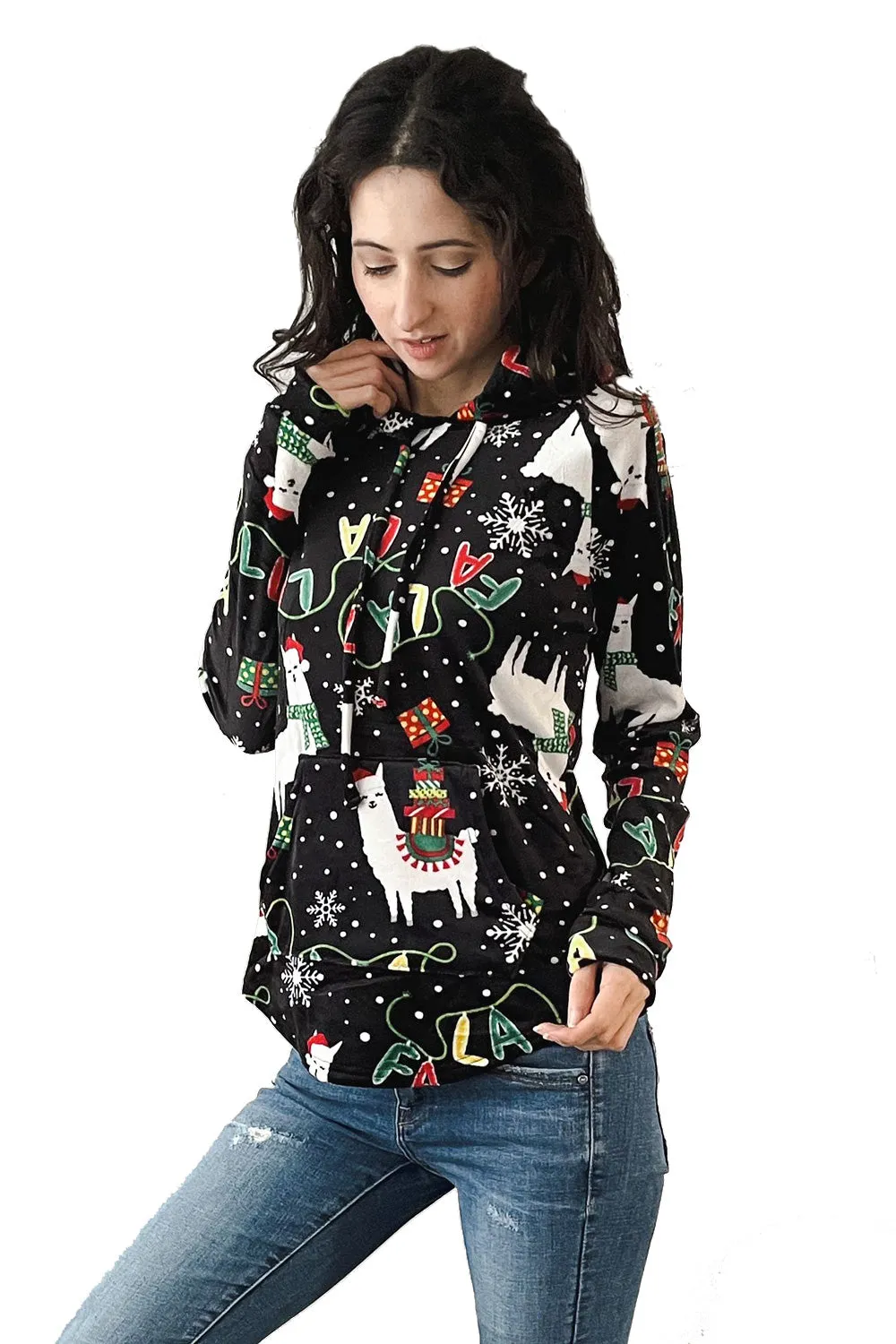 Unisex Velvet Christmas Pullover Hoodie - XS/S