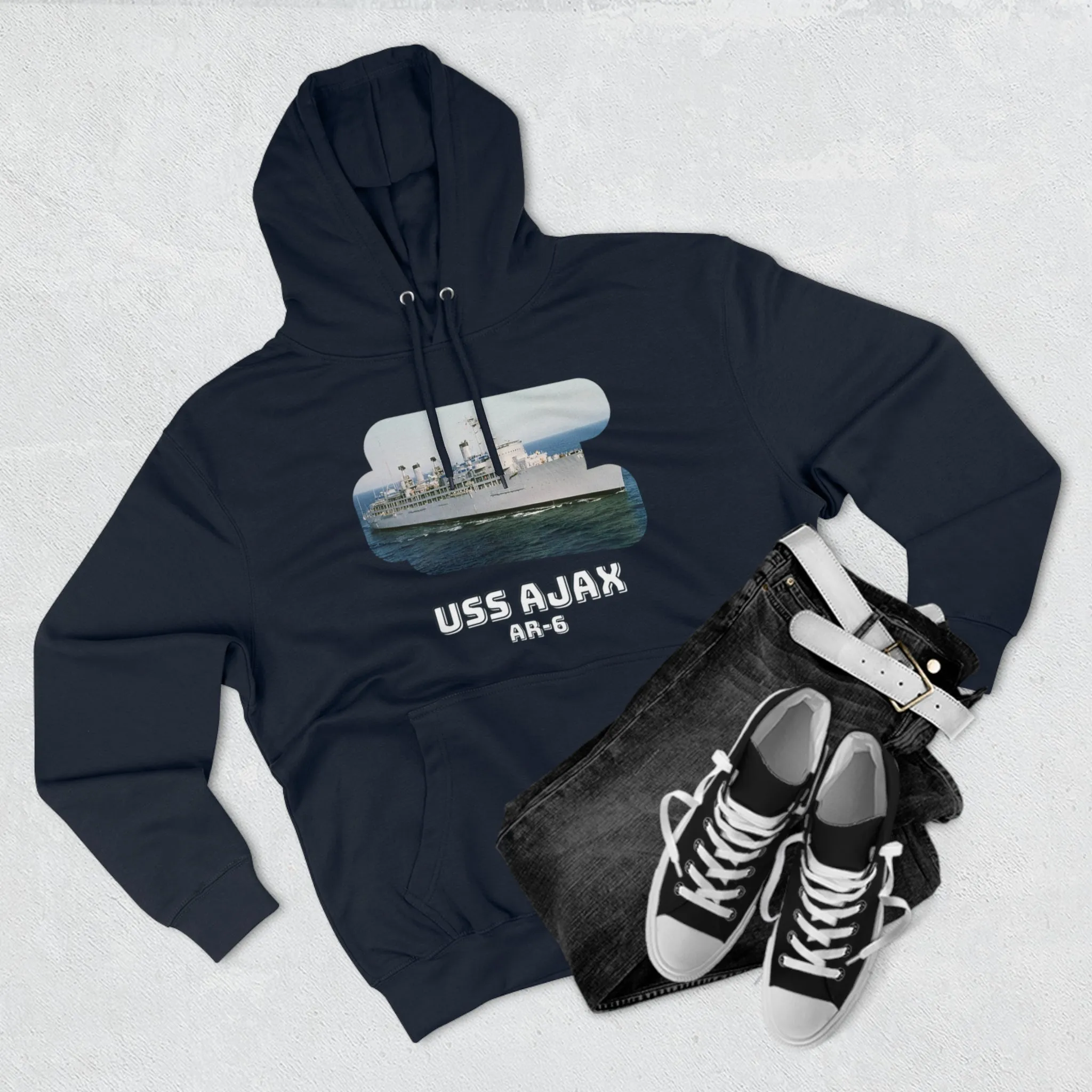 USS Ajax AR-6 United States Ship POD Unisex Premium Pullover Hoodie