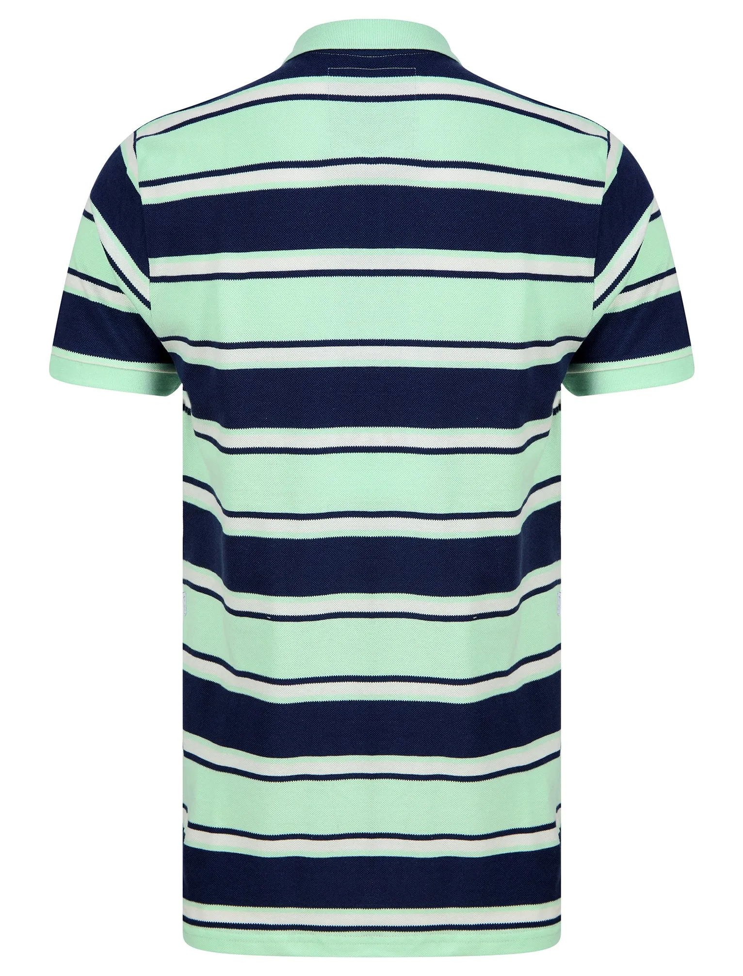 Valler Striped Cotton Pique Polo Shirt in Misty Jade - Tokyo Laundry