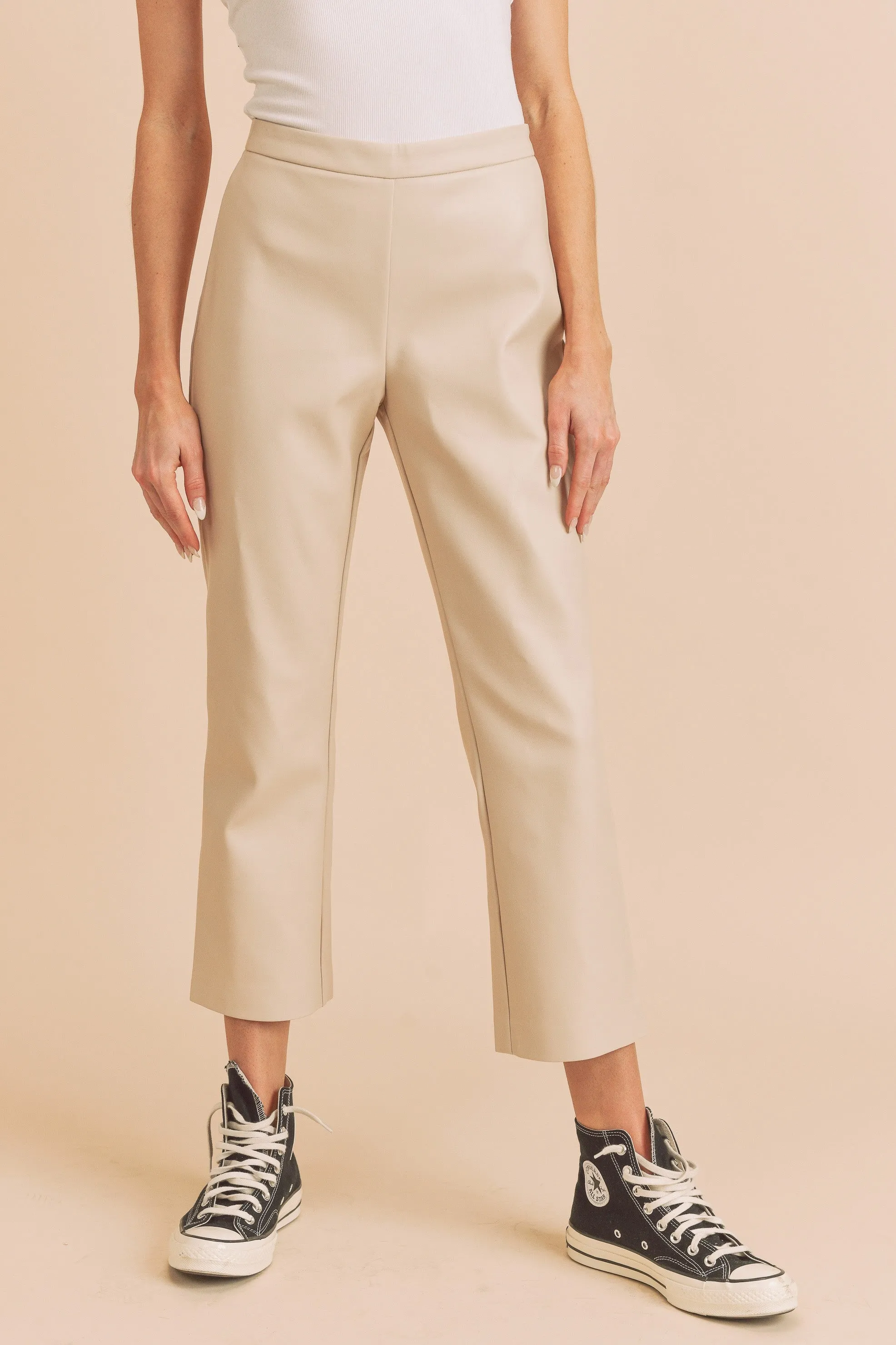 Vegan Leather Capri Pant