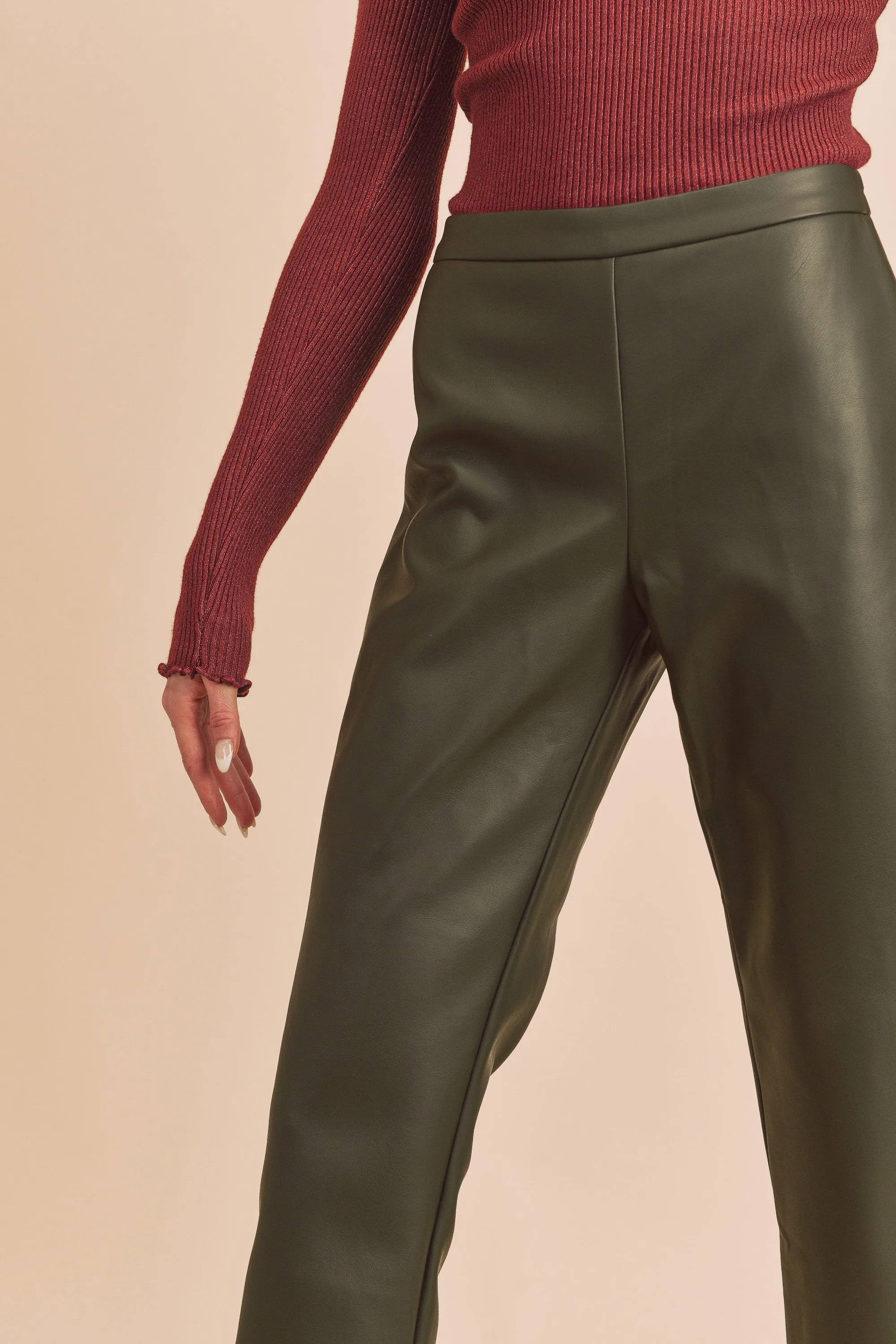 Vegan Leather Capri Pant