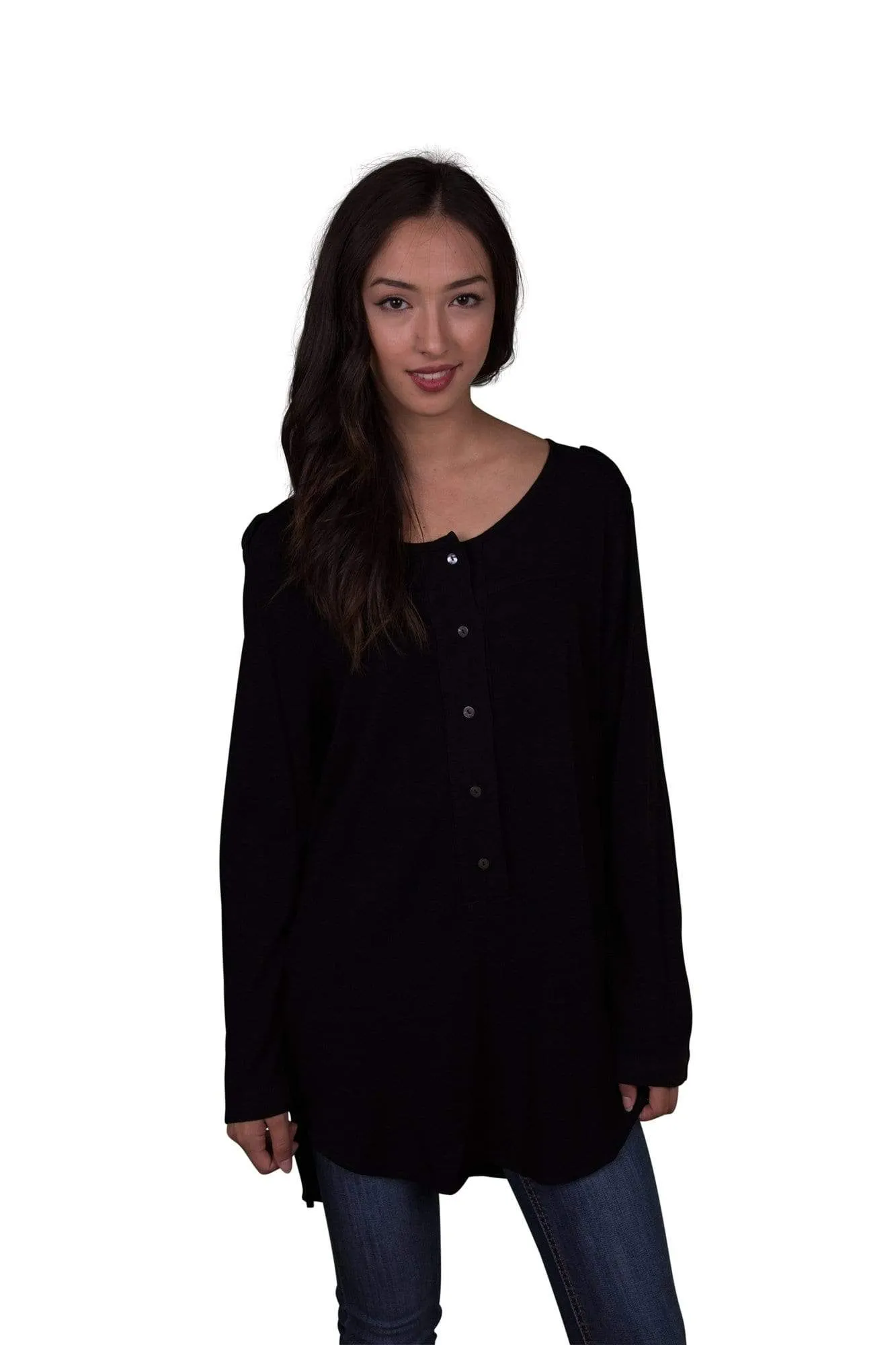 Velvet by Graham & Spencer Eudora Crepe Henley Tunic