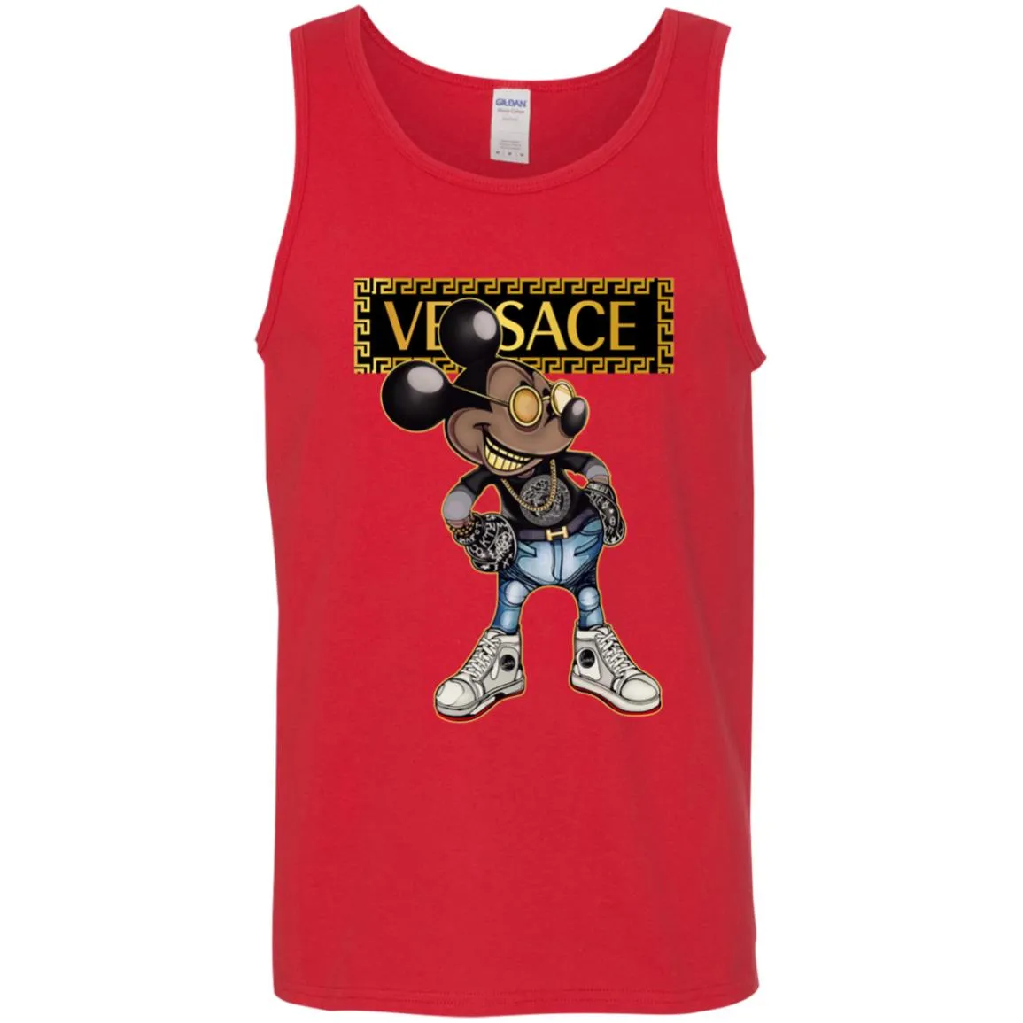 Versace Mickey Mouse Cartoon T-shirt Men Cotton Tank