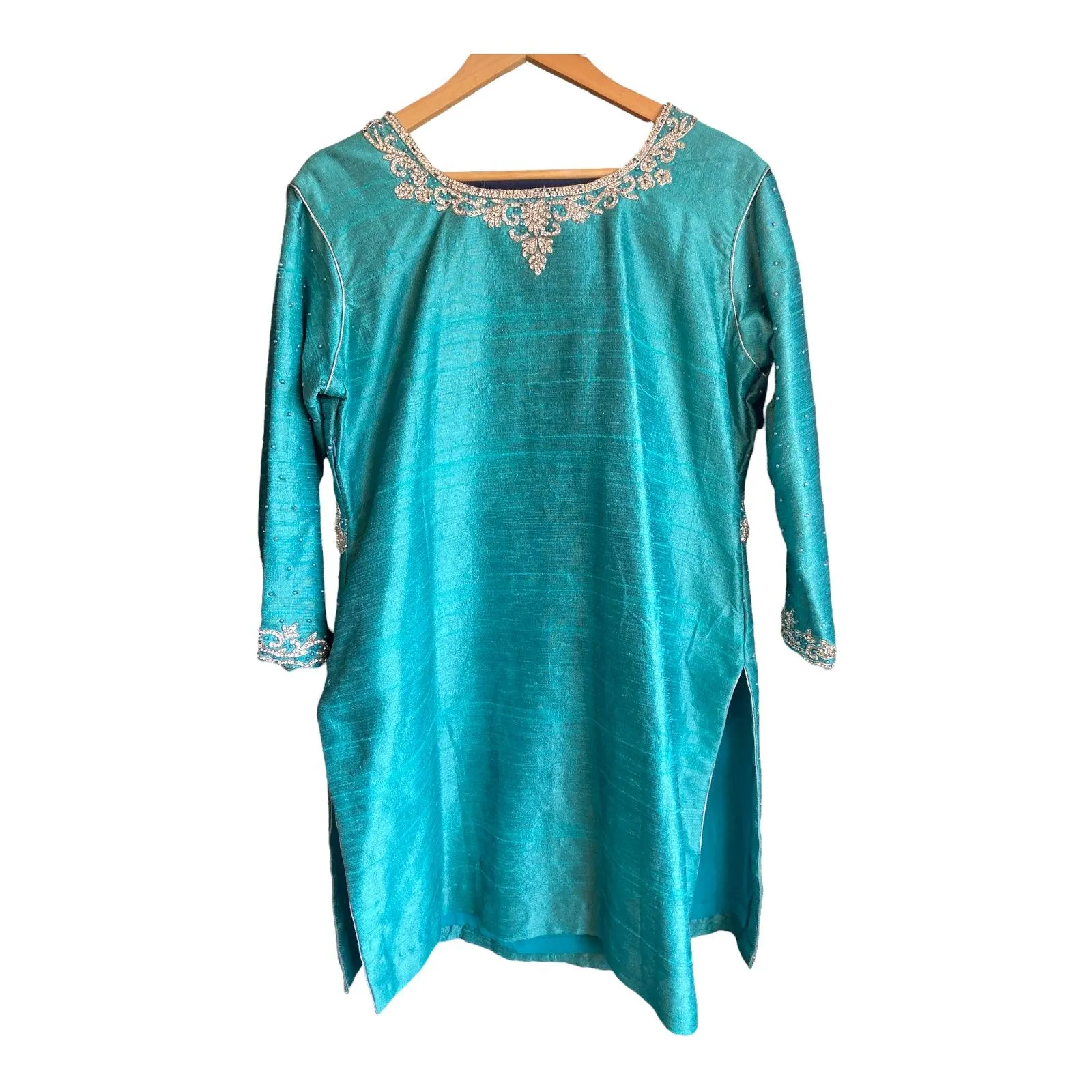 Vintage Teal Long Sleeve Tunic UK Size 18