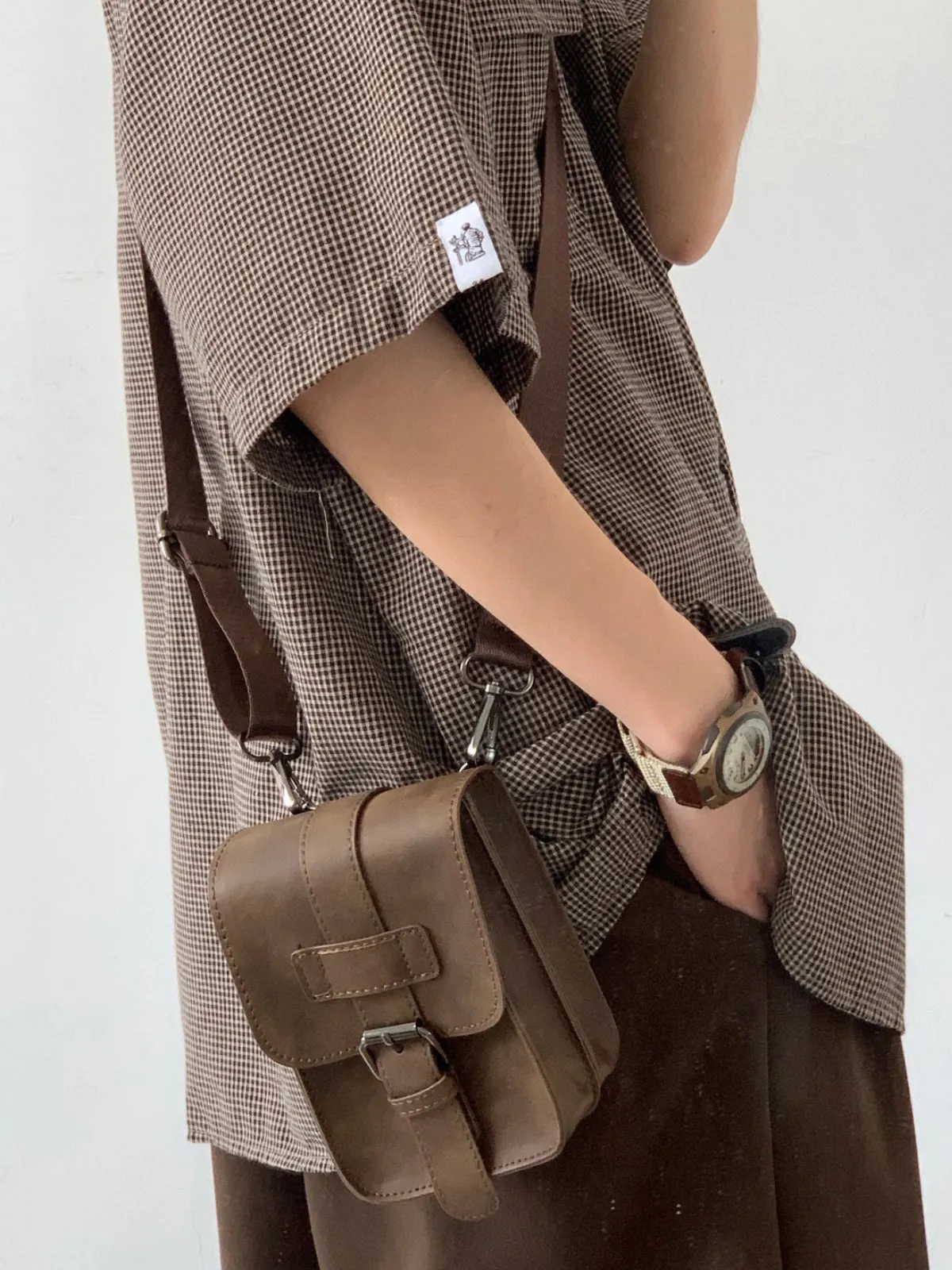 We Love Street Japanese Retro Small Leather Waist Bag